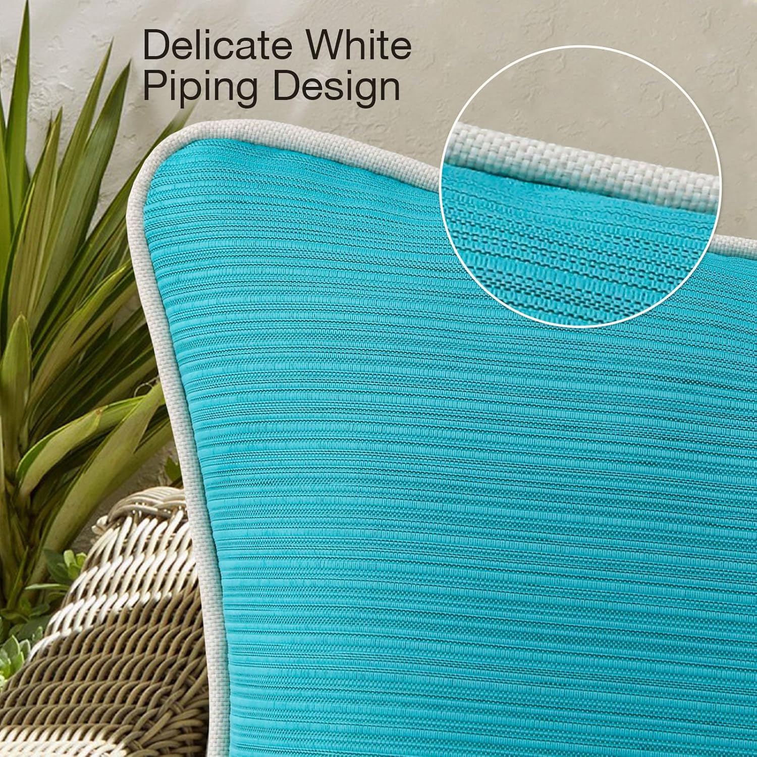 Unimatta Decorative Water Repellent Throw Pillows Set of 4 Turquoise