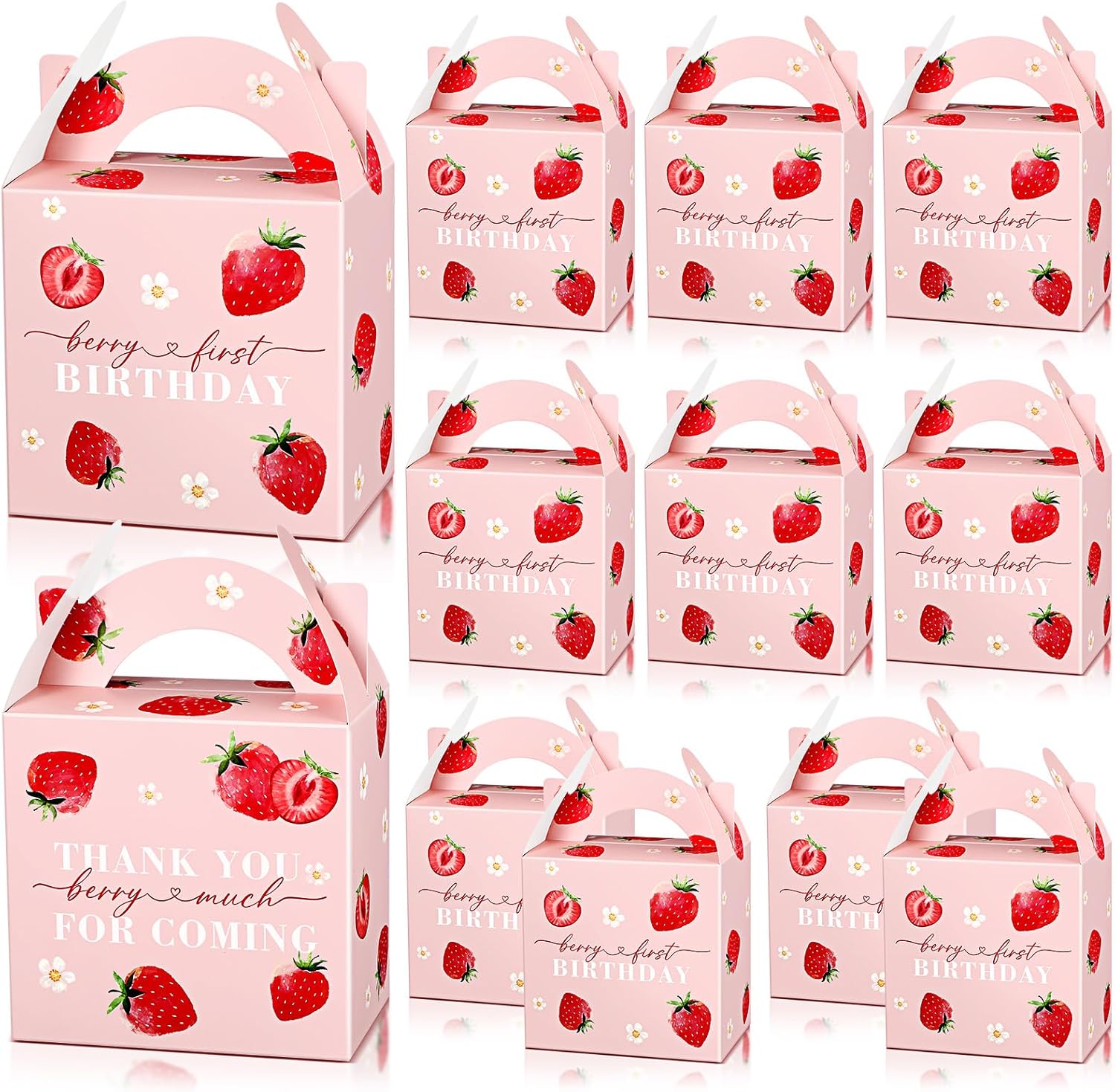 Sinload 12 Pcs Strawberry Treat Gift Boxes