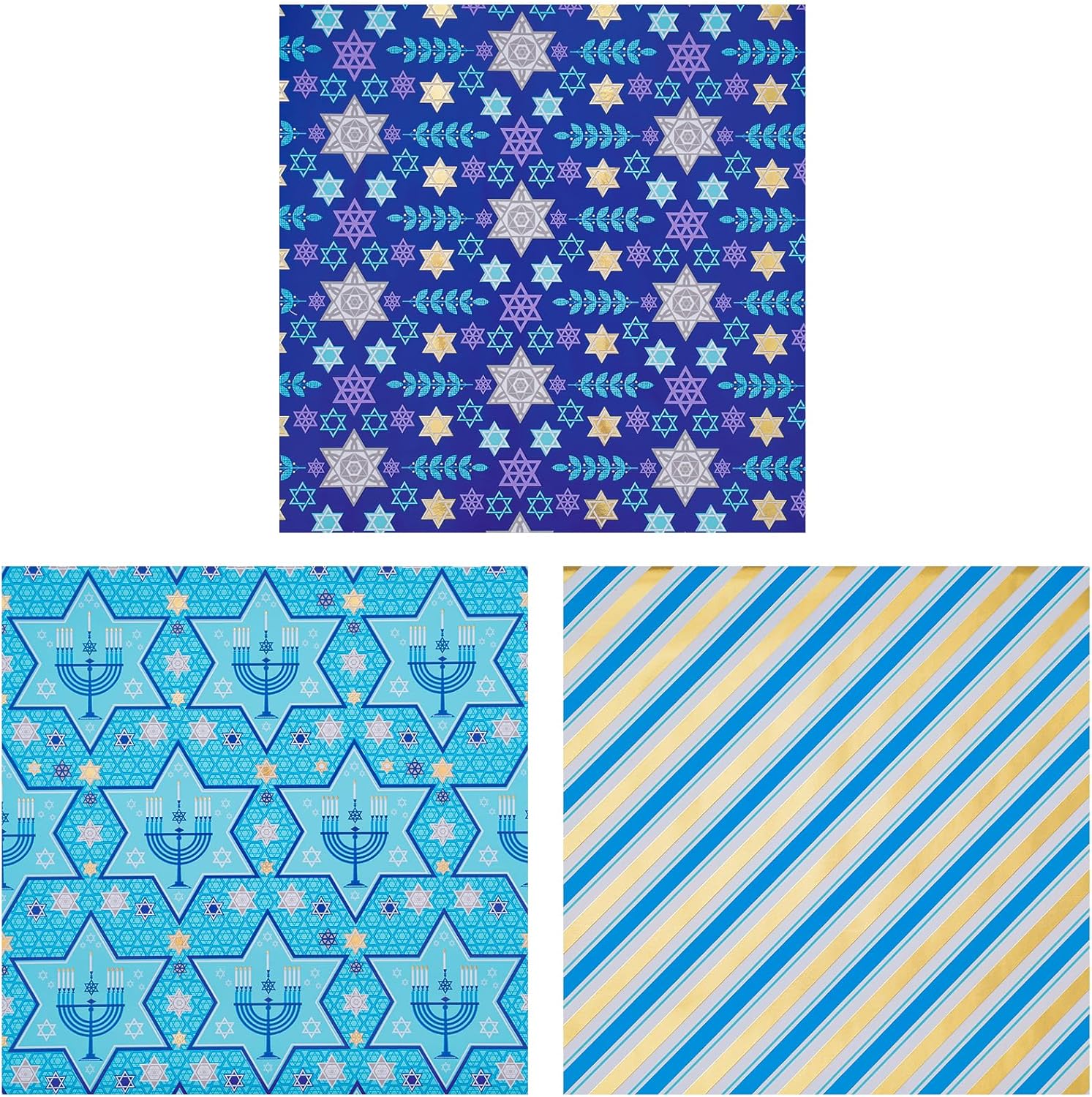 RUSPEPA Hanukkah Wrapping Paper Roll Set