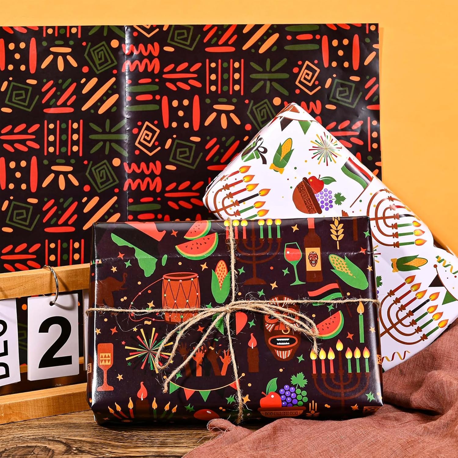 Sanixin 12 Sheet Black History Month Gift Wrap Paper