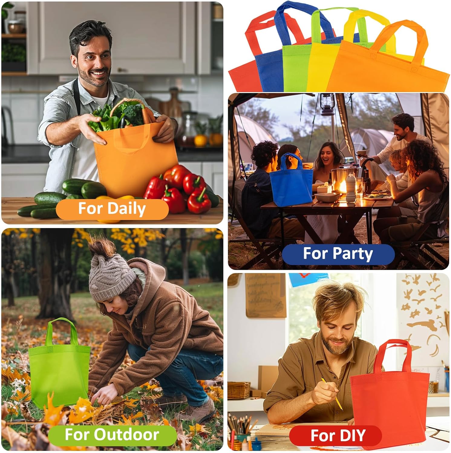 MAQIHAN 10PCS Colorful Reusable Gift Bags