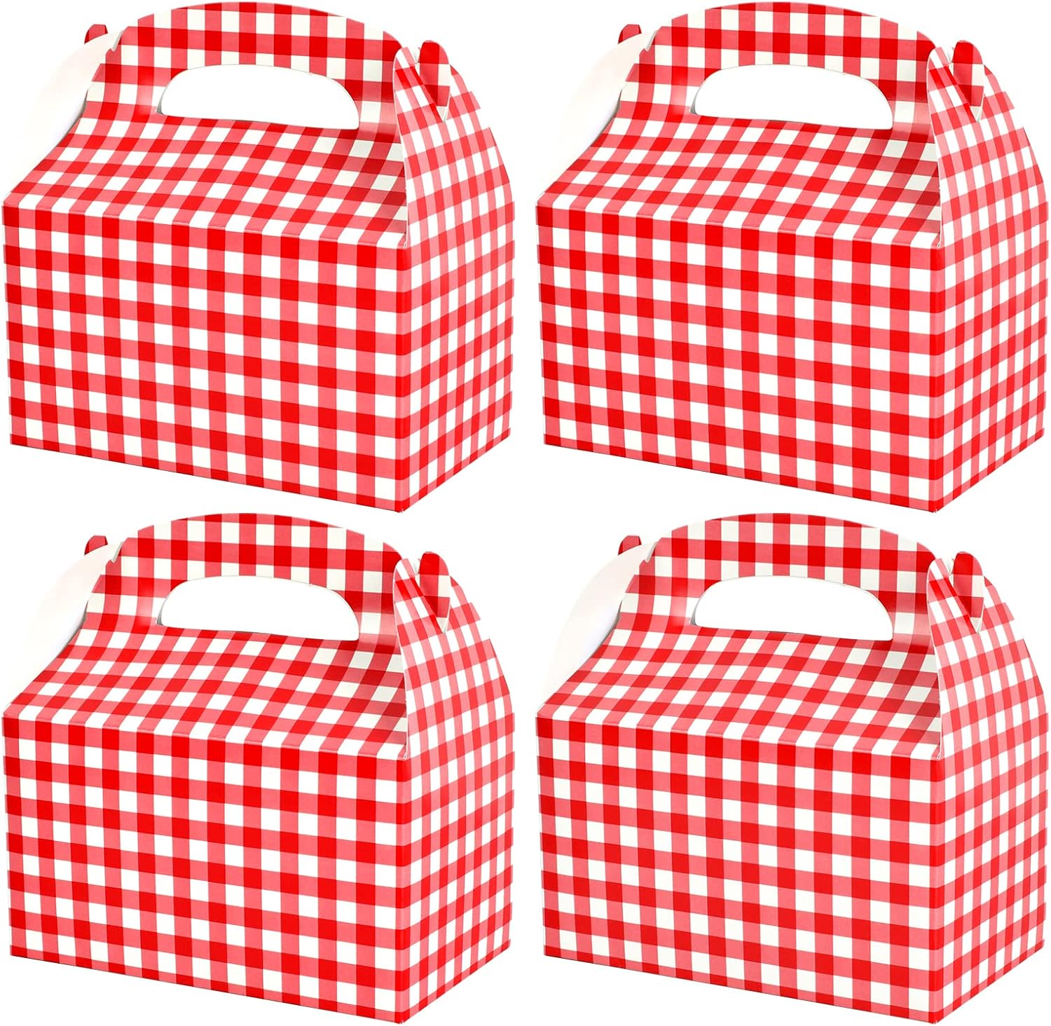 Red and White Gingham Treat Boxes 24-Pack
