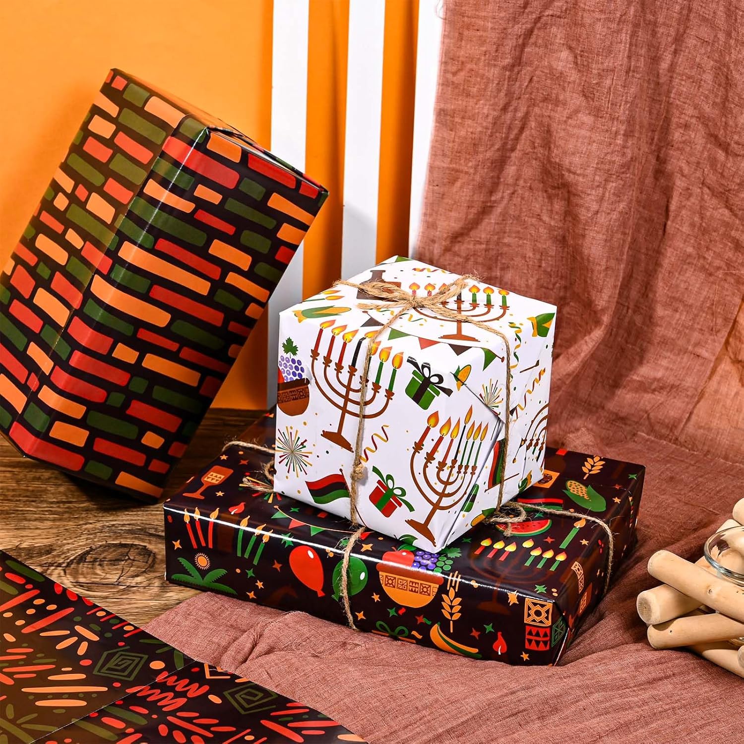 Sanixin 12 Sheet Black History Month Gift Wrap Paper