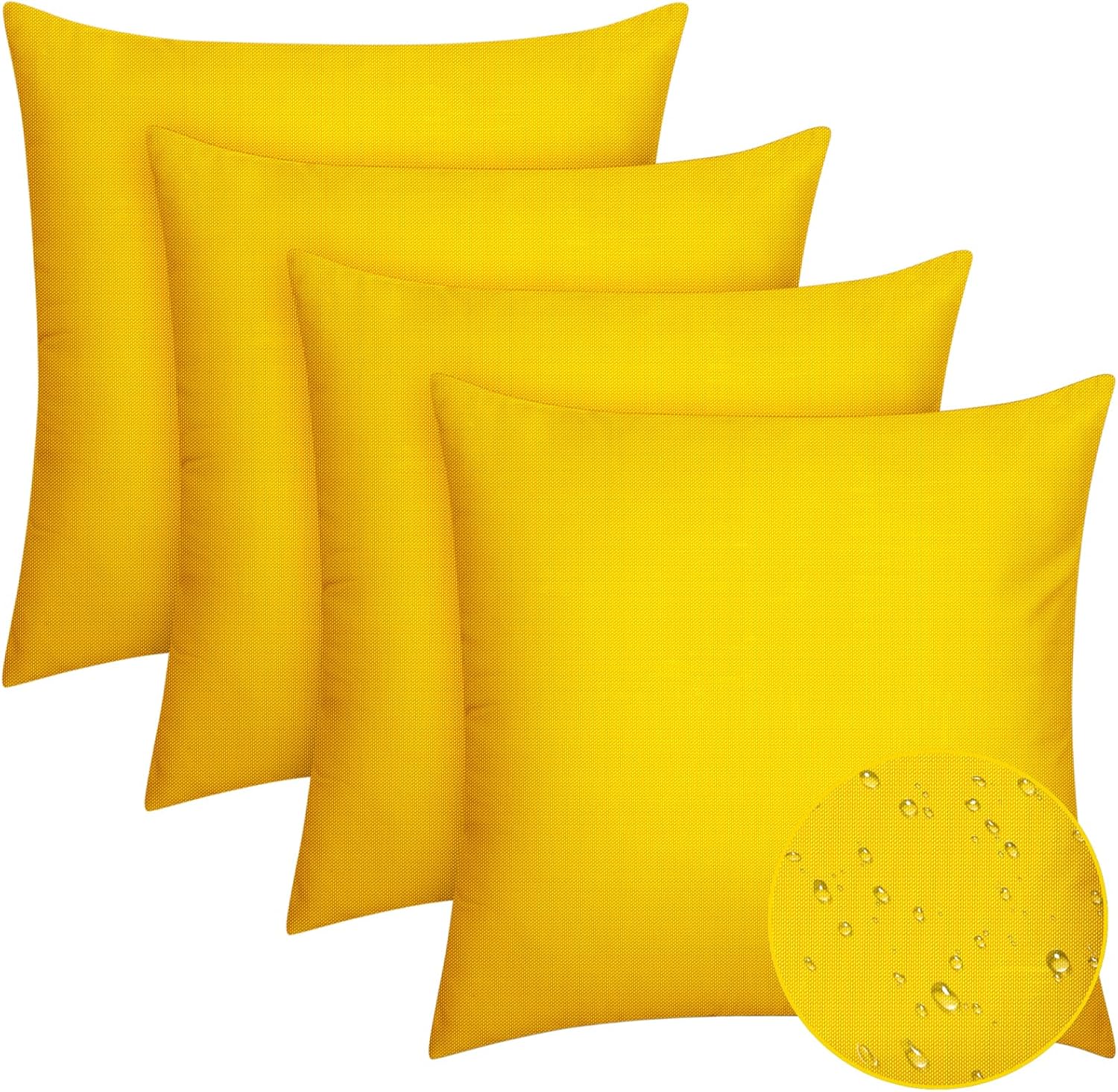 Pack of 4 Waterproof Square Throw Pillow Covers for Patio