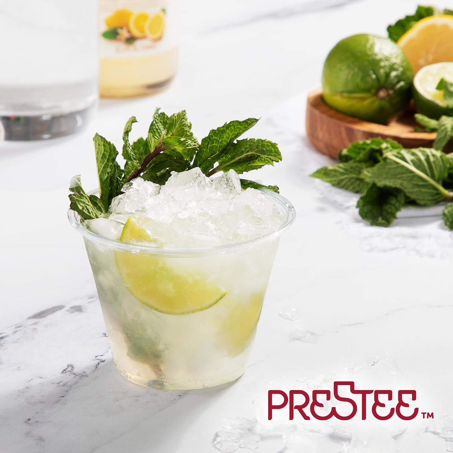 Prestee 500 Clear Plastic Cups 9 oz Cocktail Glasses