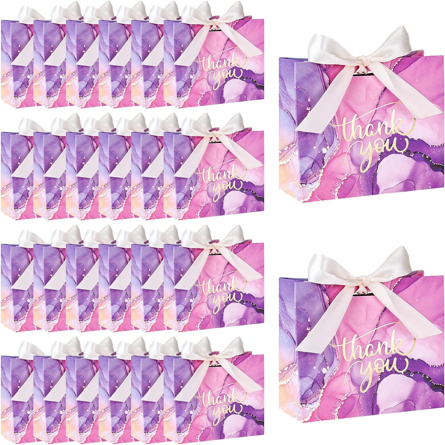 VGOODALL 24PCS Mini Party Favor Bags with Bow Ribbon