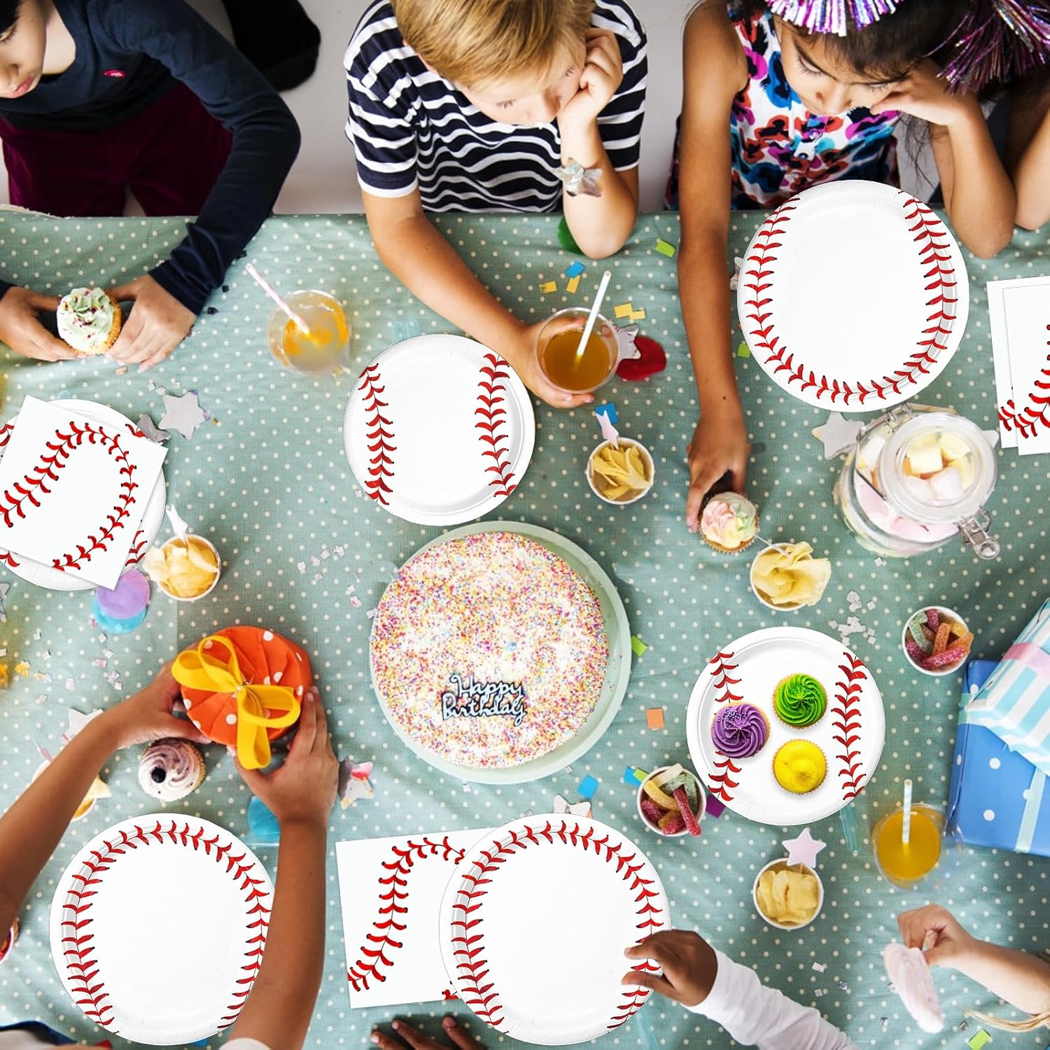 Oigco 60 Pc Baseball Party Tableware Set for 20