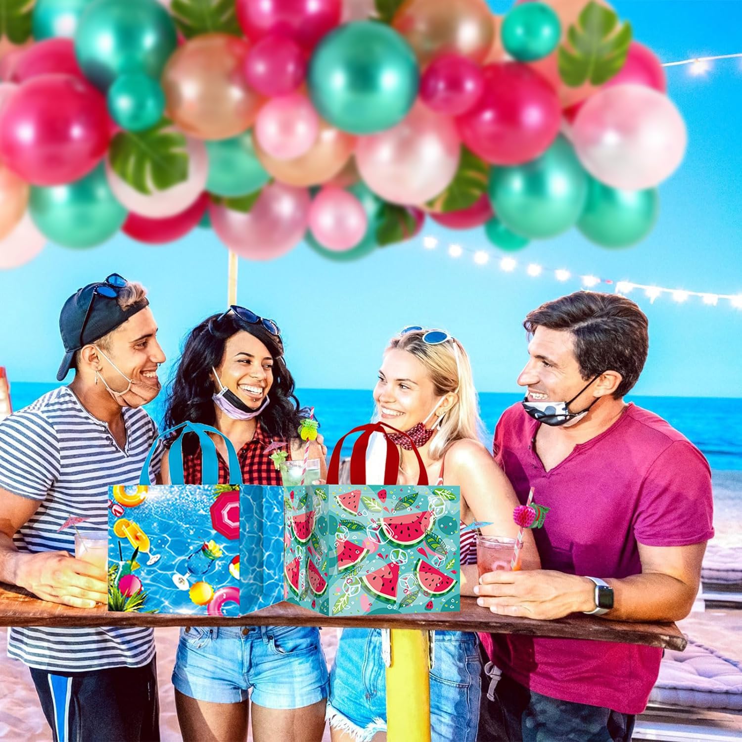 LECONCES Hawaii Summer Party Gift Bags 24Pcs