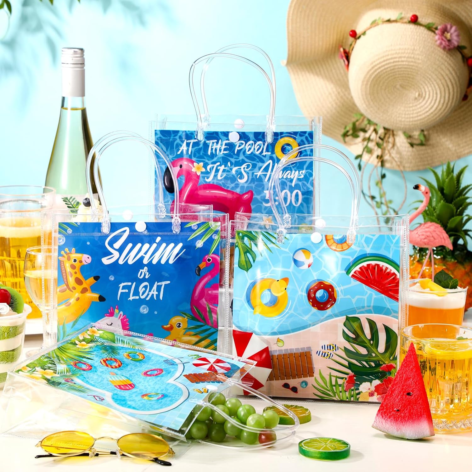 24 Pcs Summer Party Favor Bags with Handle