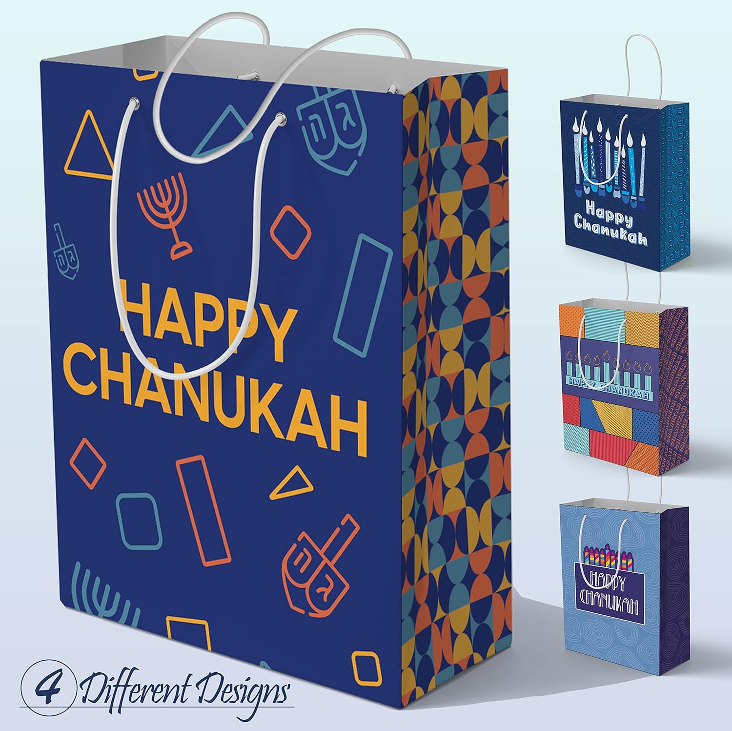 The Hanukkah Company Gift Bags - 4 Pack 5x8 Inch Blue