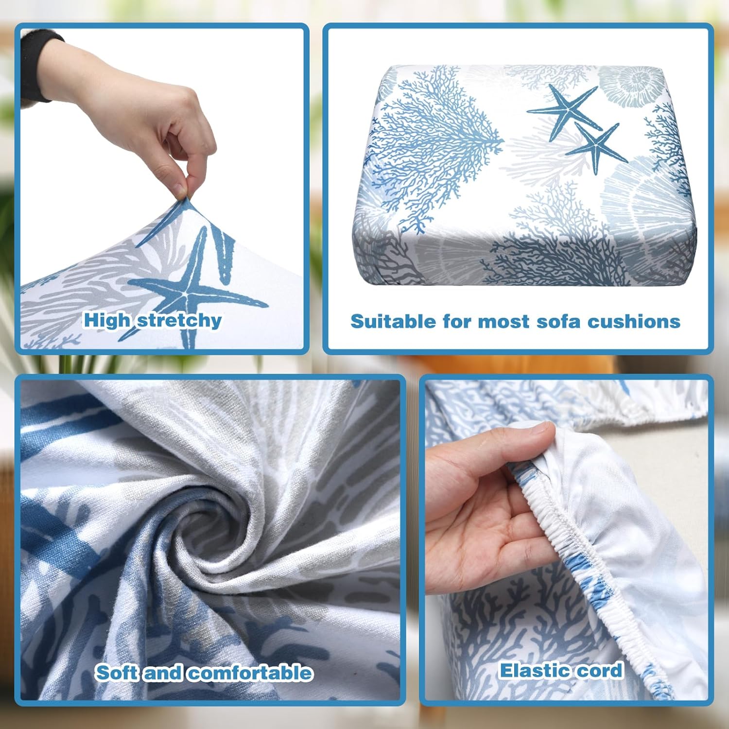 Hosuly 8 Pcs Summer Sofa Cushion Covers