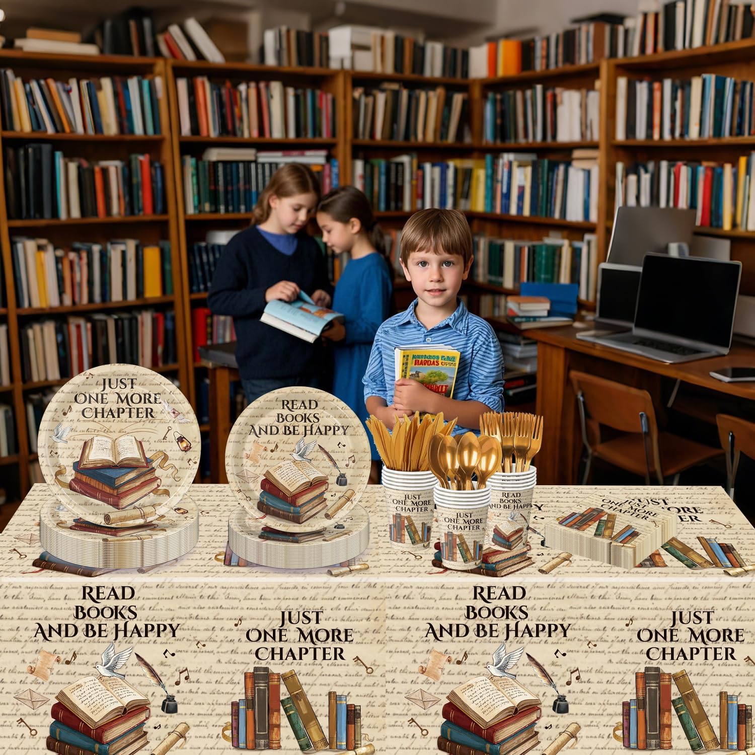 Book Themed Party Decor Set for 20 Guests