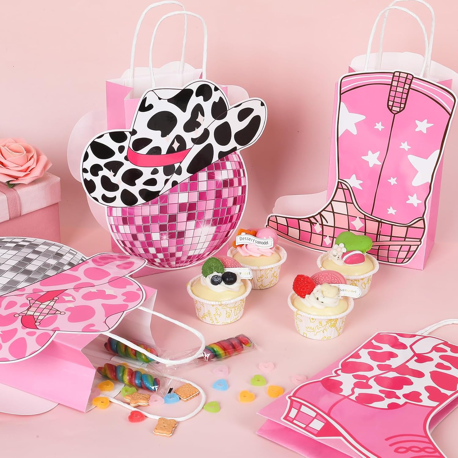 12PCS Disco Cowgirl Party Favor Bags for Western Themed Events