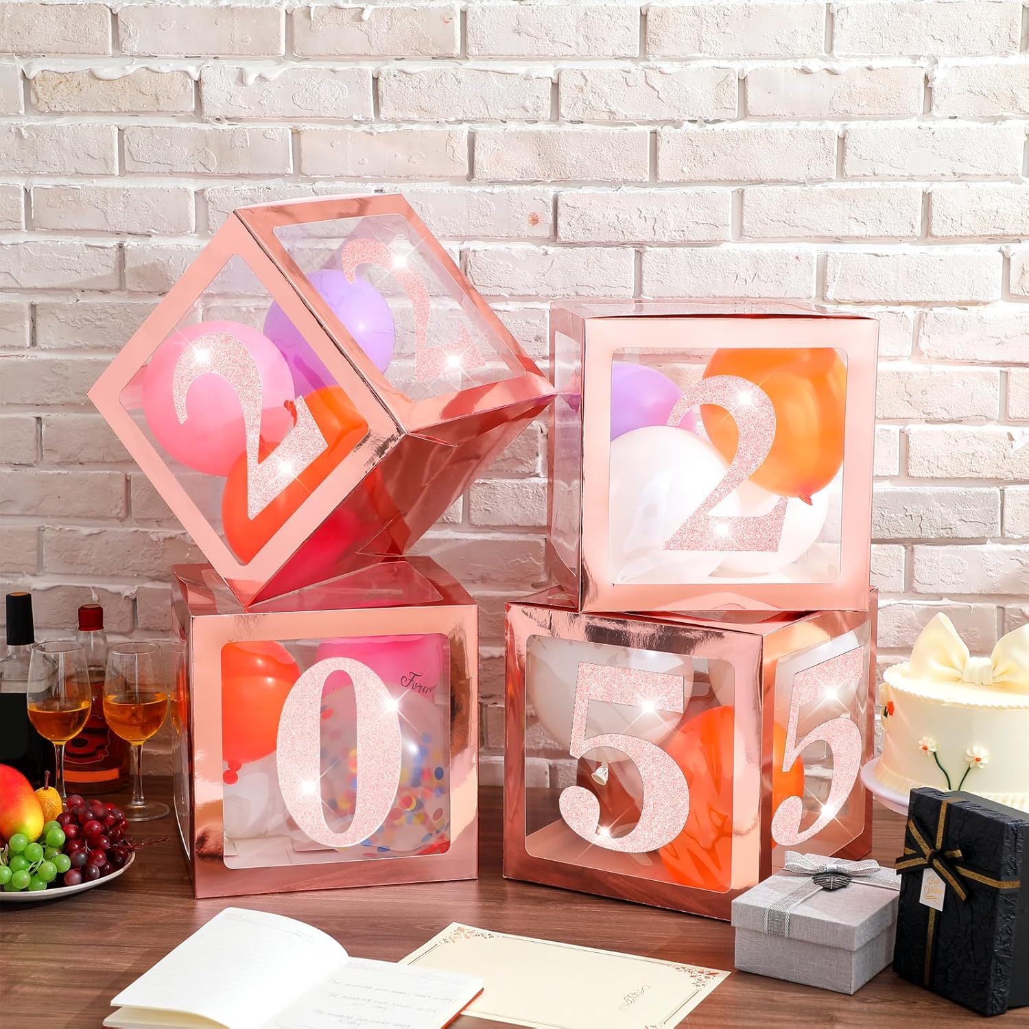 Sinmoe 8 Pcs Prom Column Balloon Box Set