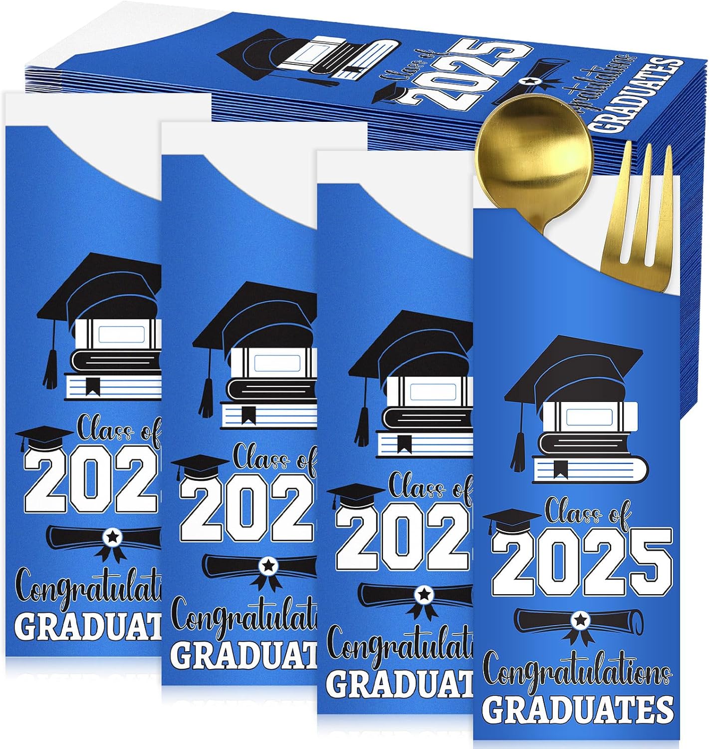 DTOFOOT 120 Pcs Graduation Silverware Bag
