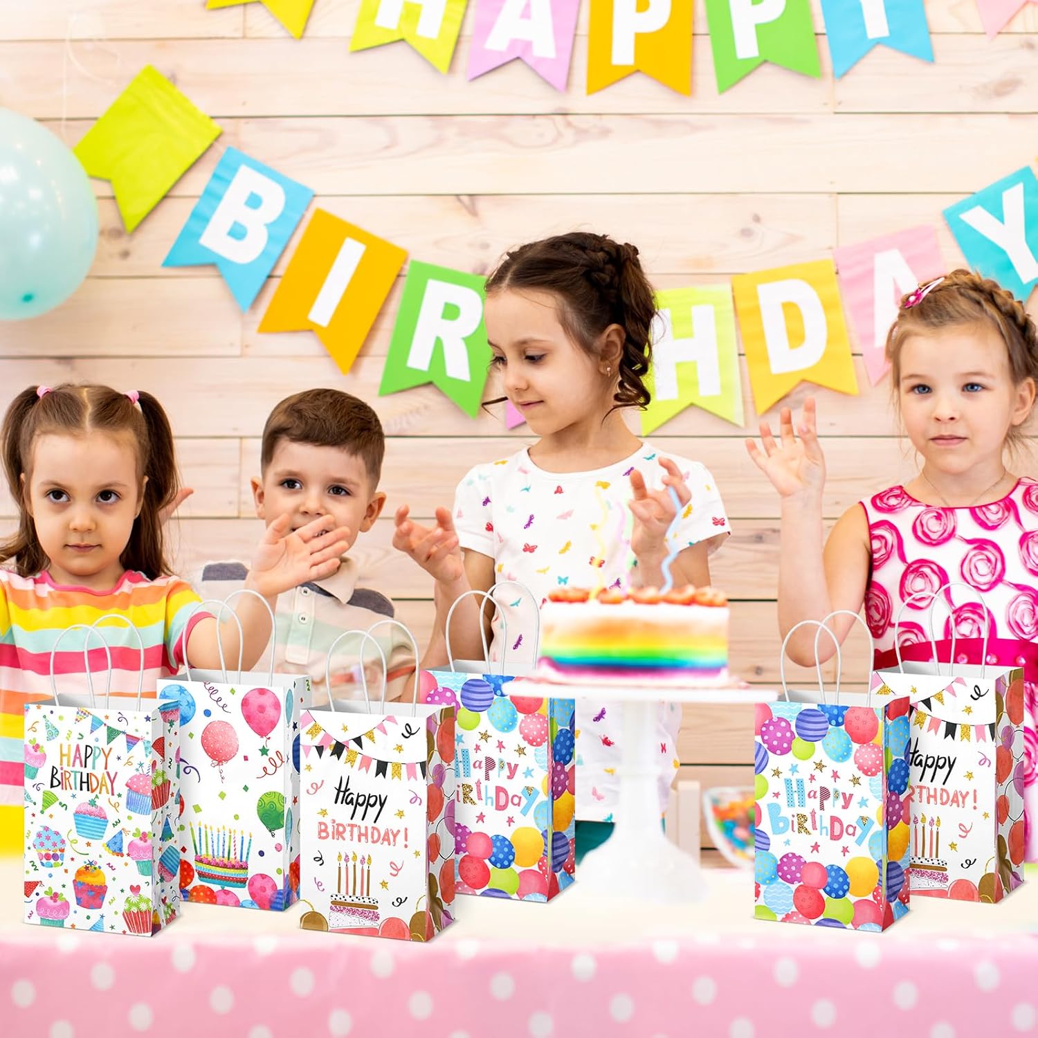 Fulmoon 36 Pcs Birthday Gift Bags with Handle