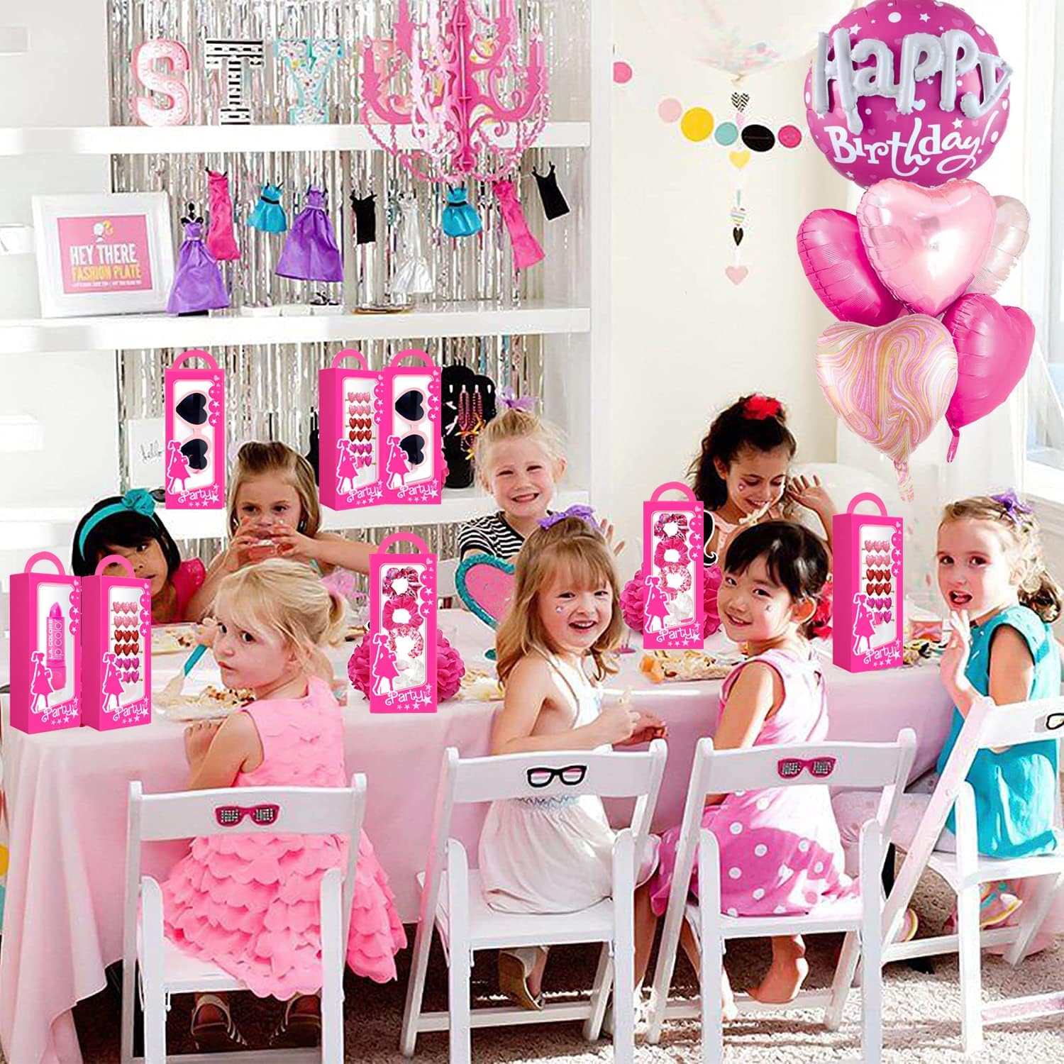 Xiamoor 12 Pack Hot Pink Girl Party Favor Boxes