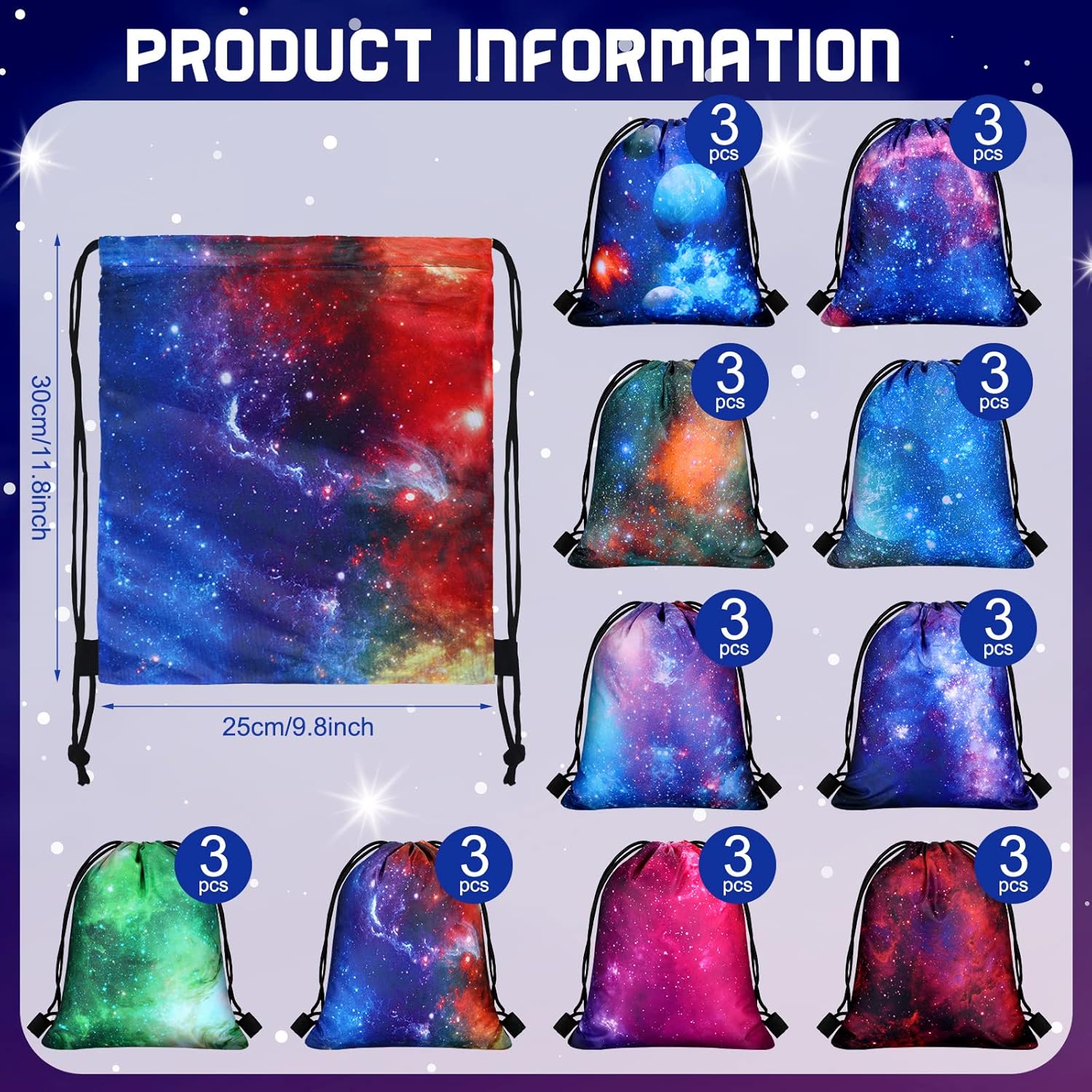 Lothee 30 Pcs Galaxy Party Favor Bags