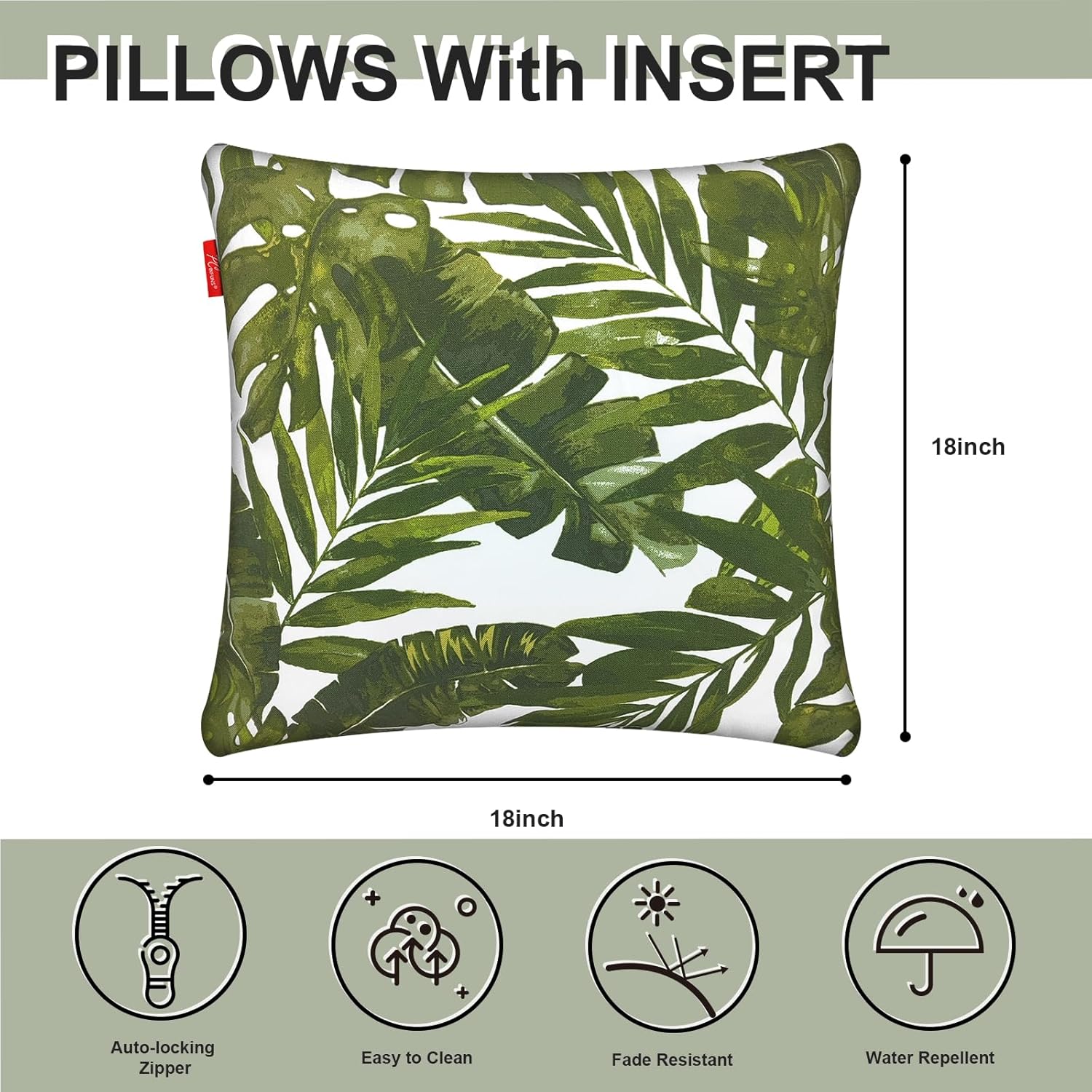 Pcinfuns 18x18 Inch Decorative Throw Pillows Pack of 2