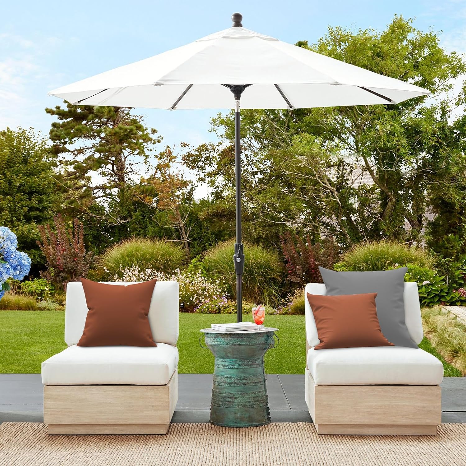 Metliv Premium 16x16 Inch Outdoor Throw Pillow Set of 2 Red