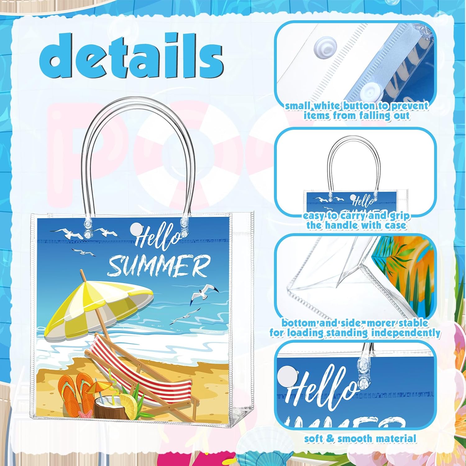 24 Pcs Summer Party Favor Bags with Handle
