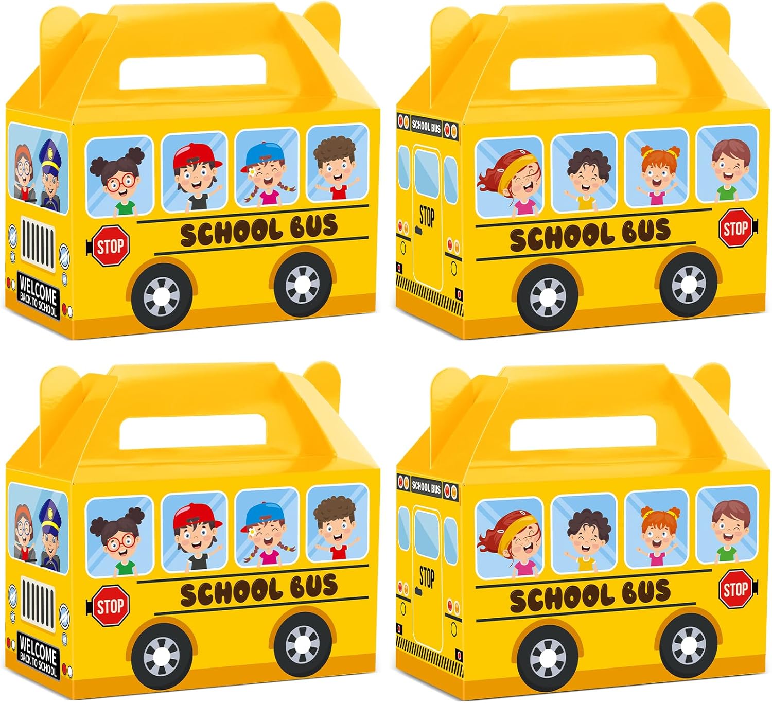 24Pcs School Bus Gift Boxes for Kids Party Favor