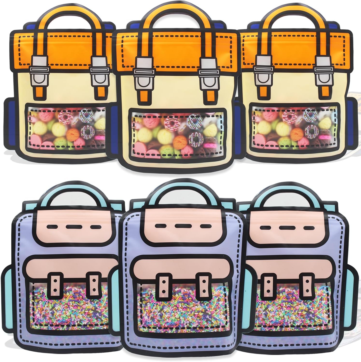 30 Pack Cartoon Gift Bags with Handle Reusable Ziplock