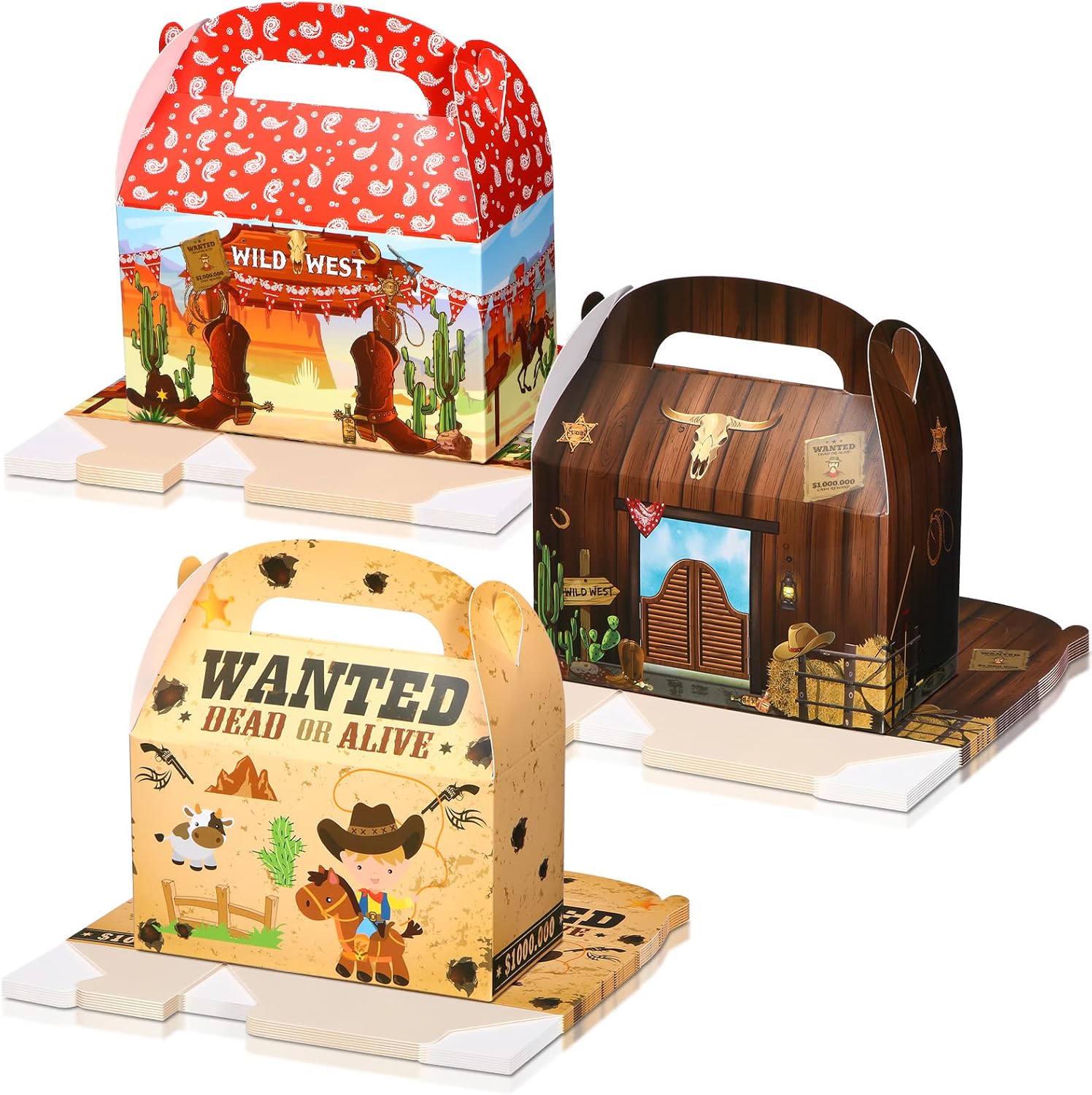 Sepamoon Western Party Favors Gift Boxes 24-Pack