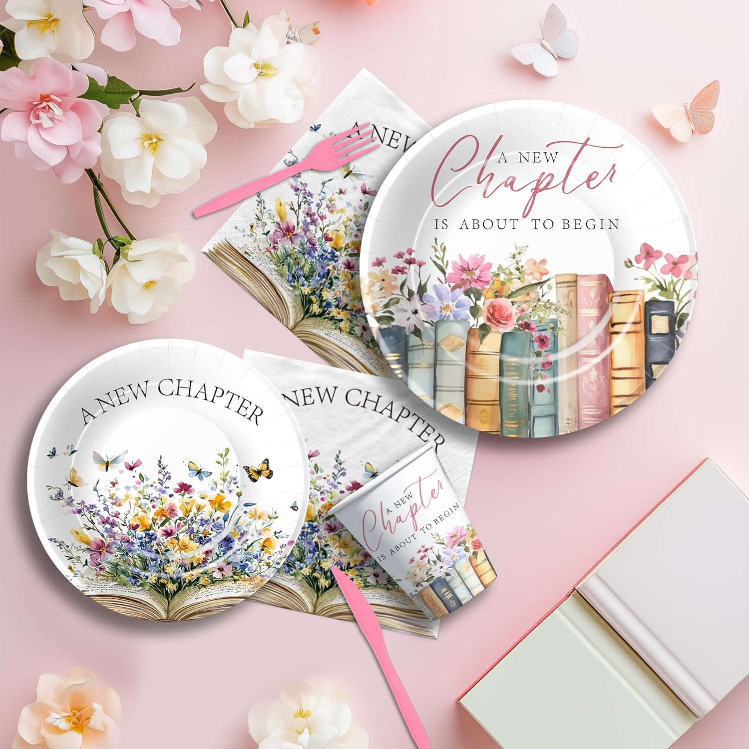 A New Chapter Bridal Shower Tableware Set 24pcs