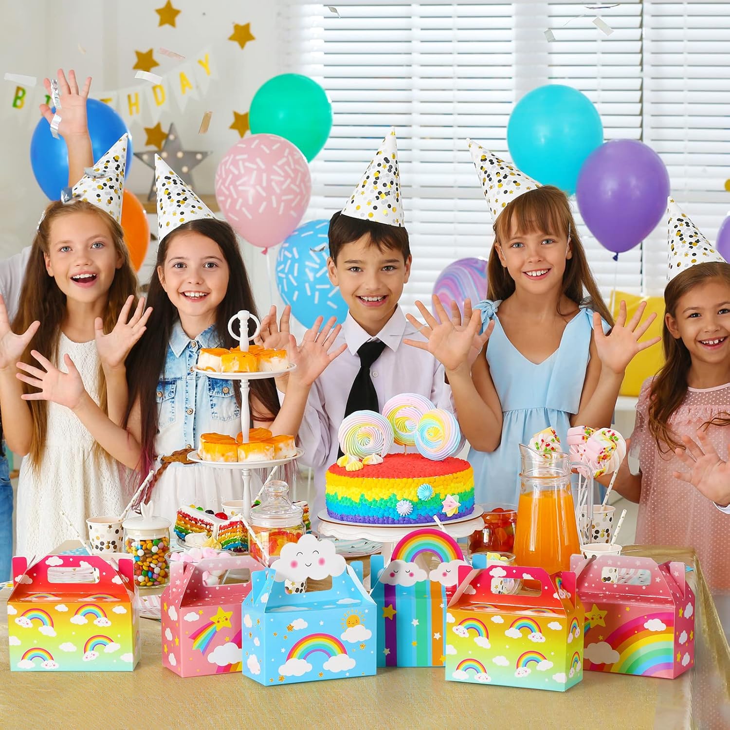 Nezyo 24 Pack Rainbow Party Favor Boxes