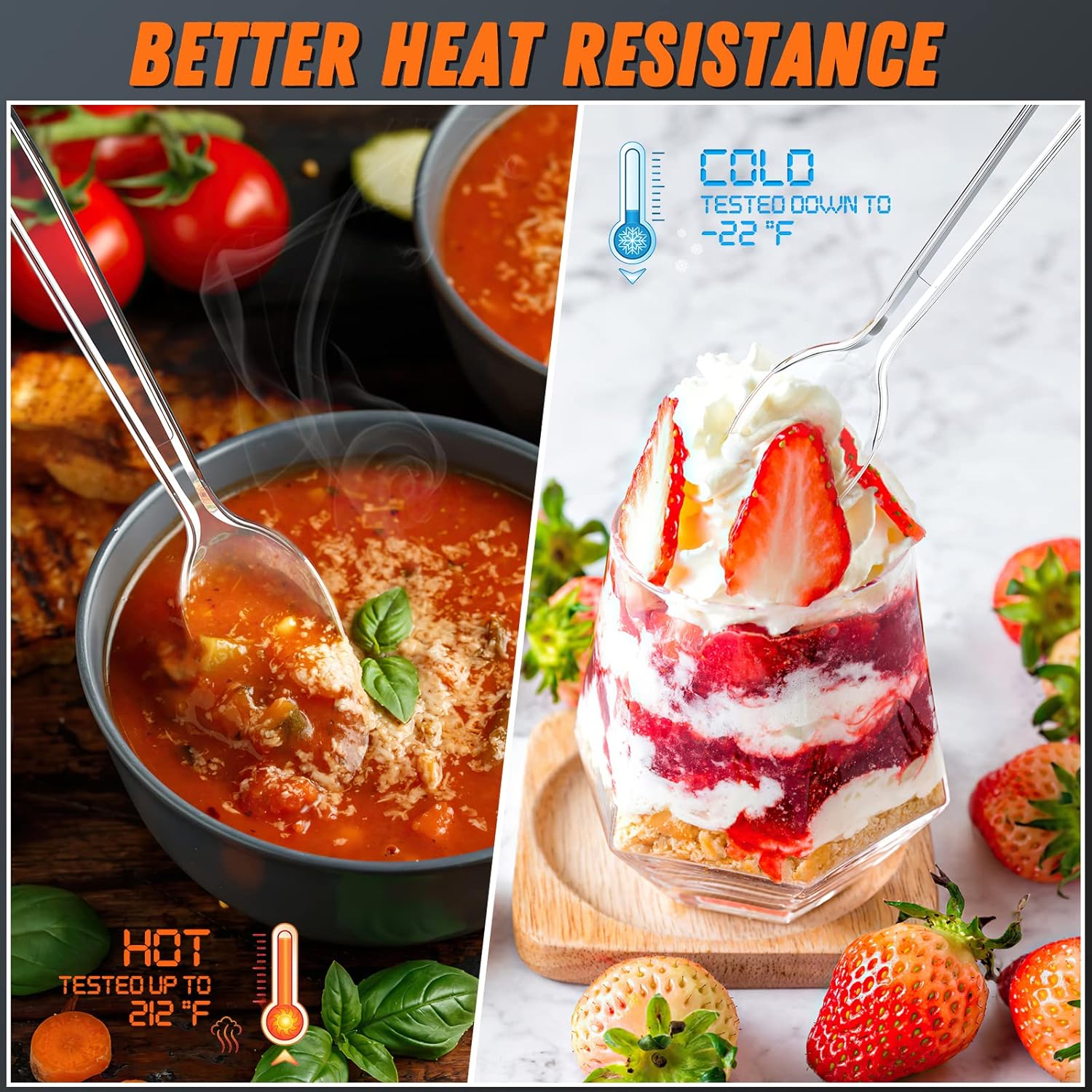 Dipoo 360pc 68 Inch Clear Plastic Spoons Heavy Duty BPA Free