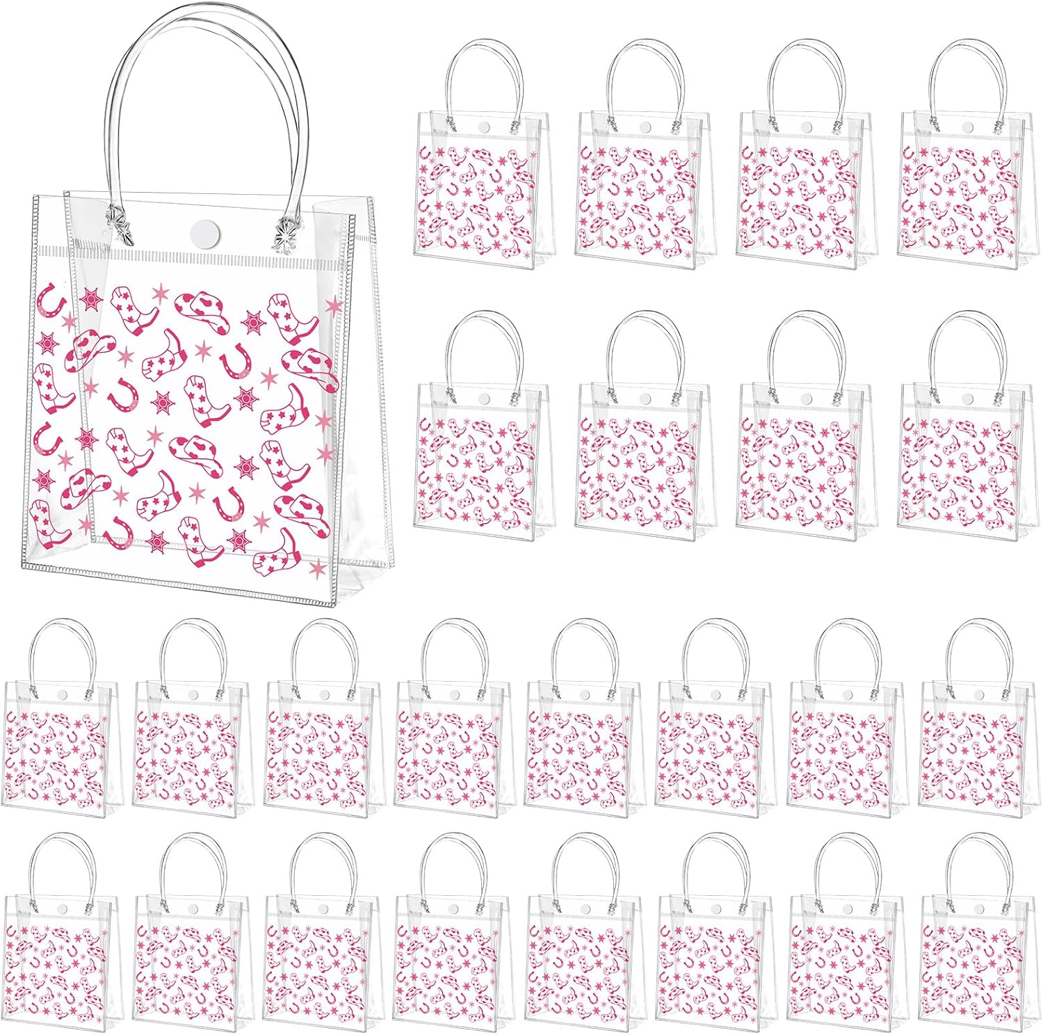 Tioncy 24 Pcs Pink Cowgirl Party Favor Bags