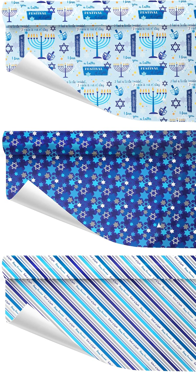 Zion Judaica Hanukkah Gift Wrap Kit