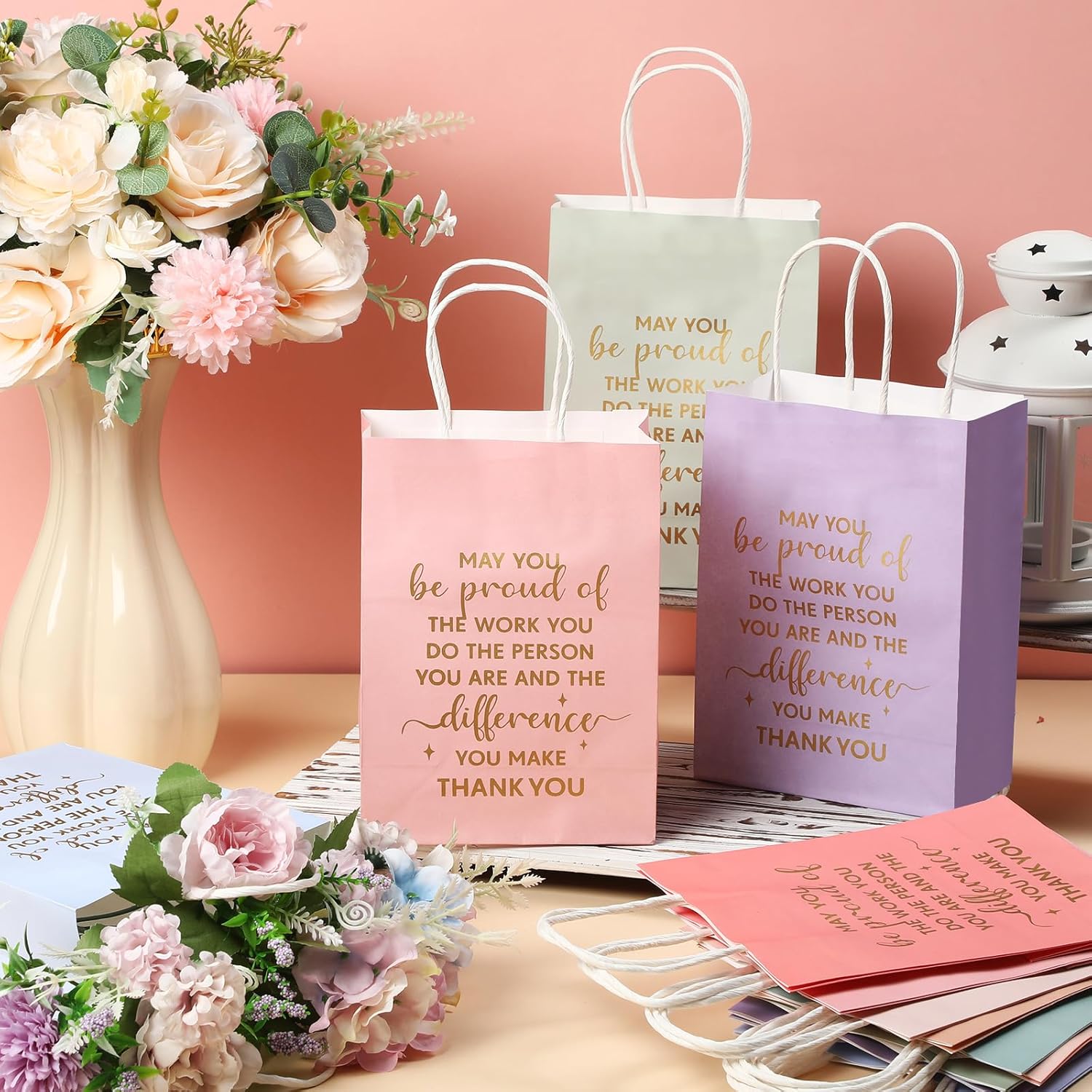 ReliThick 100 Pcs Appreciation Gift Bags for Team Events