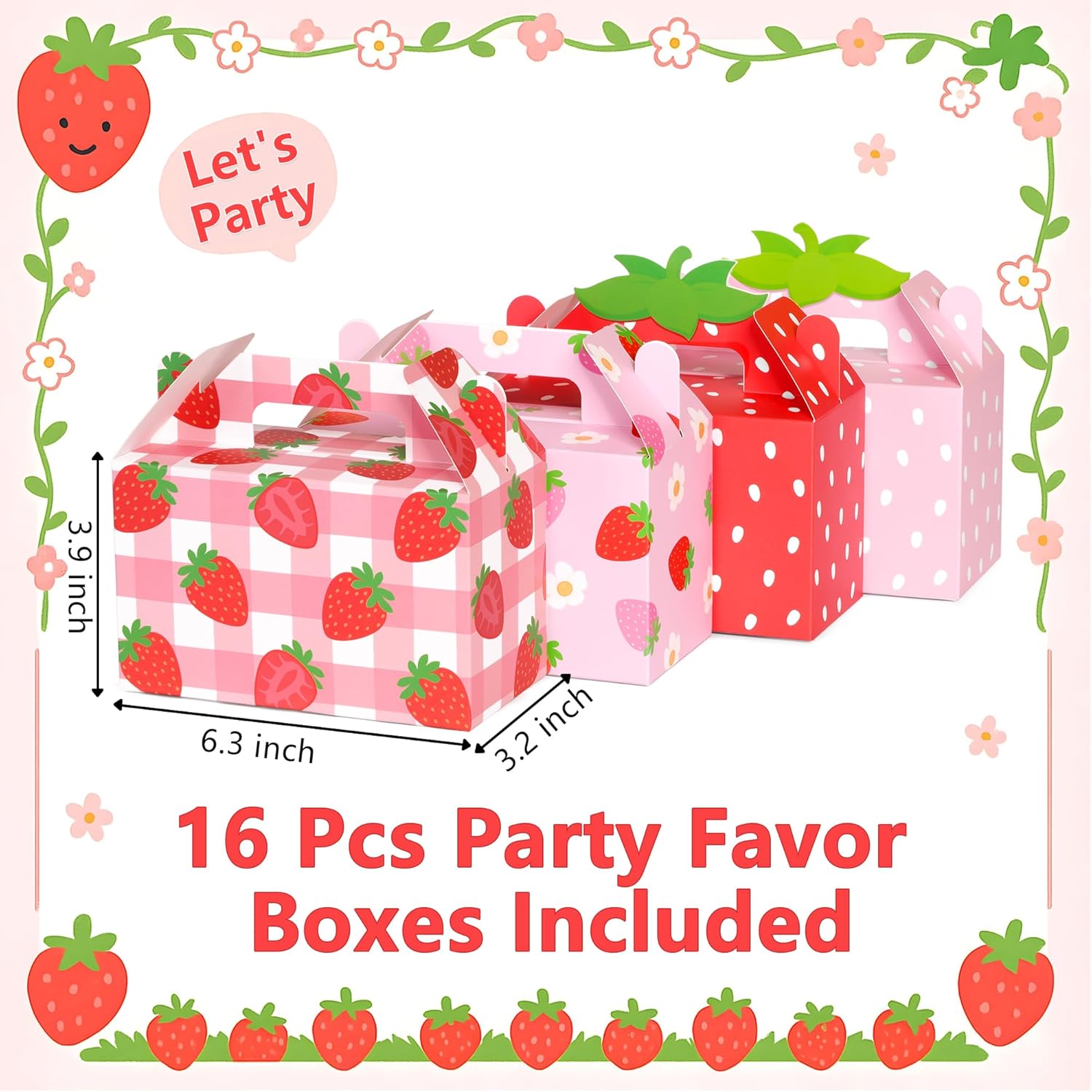 Kriyokiaa 16 Pcs Strawberry Party Favor Boxes