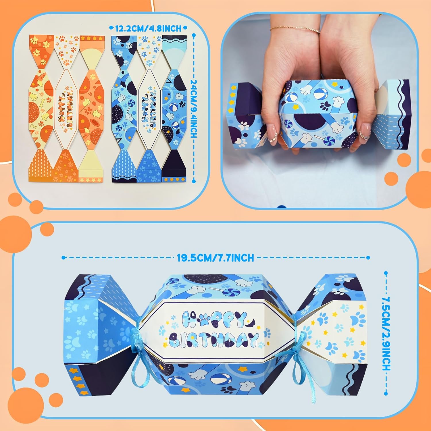 LOLStar Blue Dog Themed Candy Bags 12 Pcs