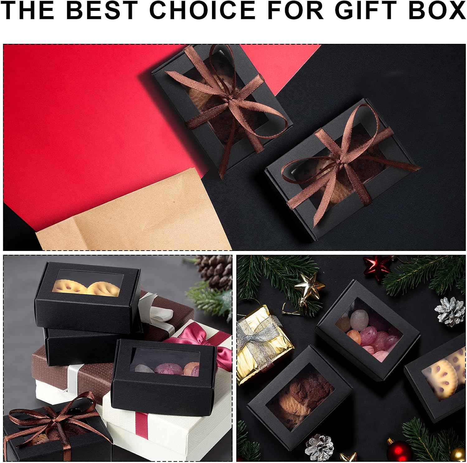 Zonon 30 Pcs Mini Kraft Soap Boxes with Window Black