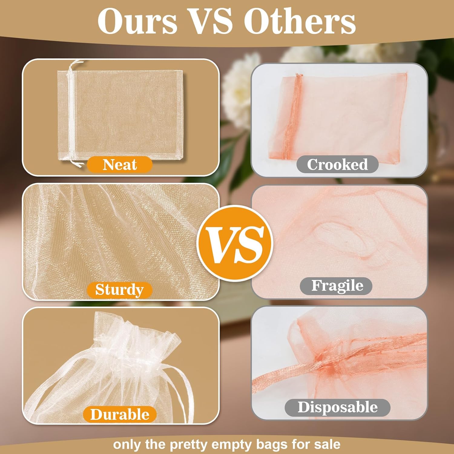 Sukh 50 Organza Soap Bags 5x7 Inches White