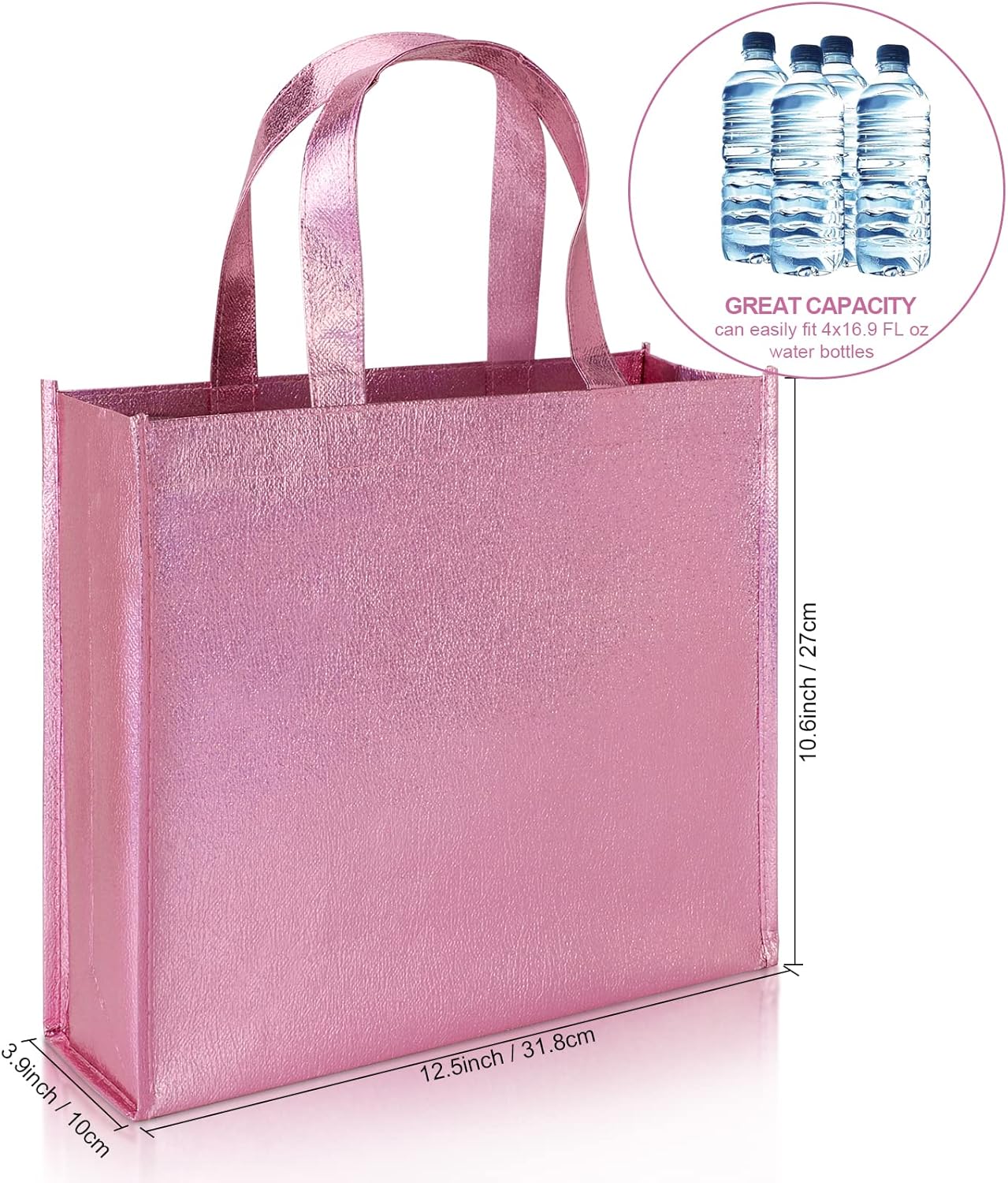 PHOGARY 12 Large Pink Gift Bags with Handles