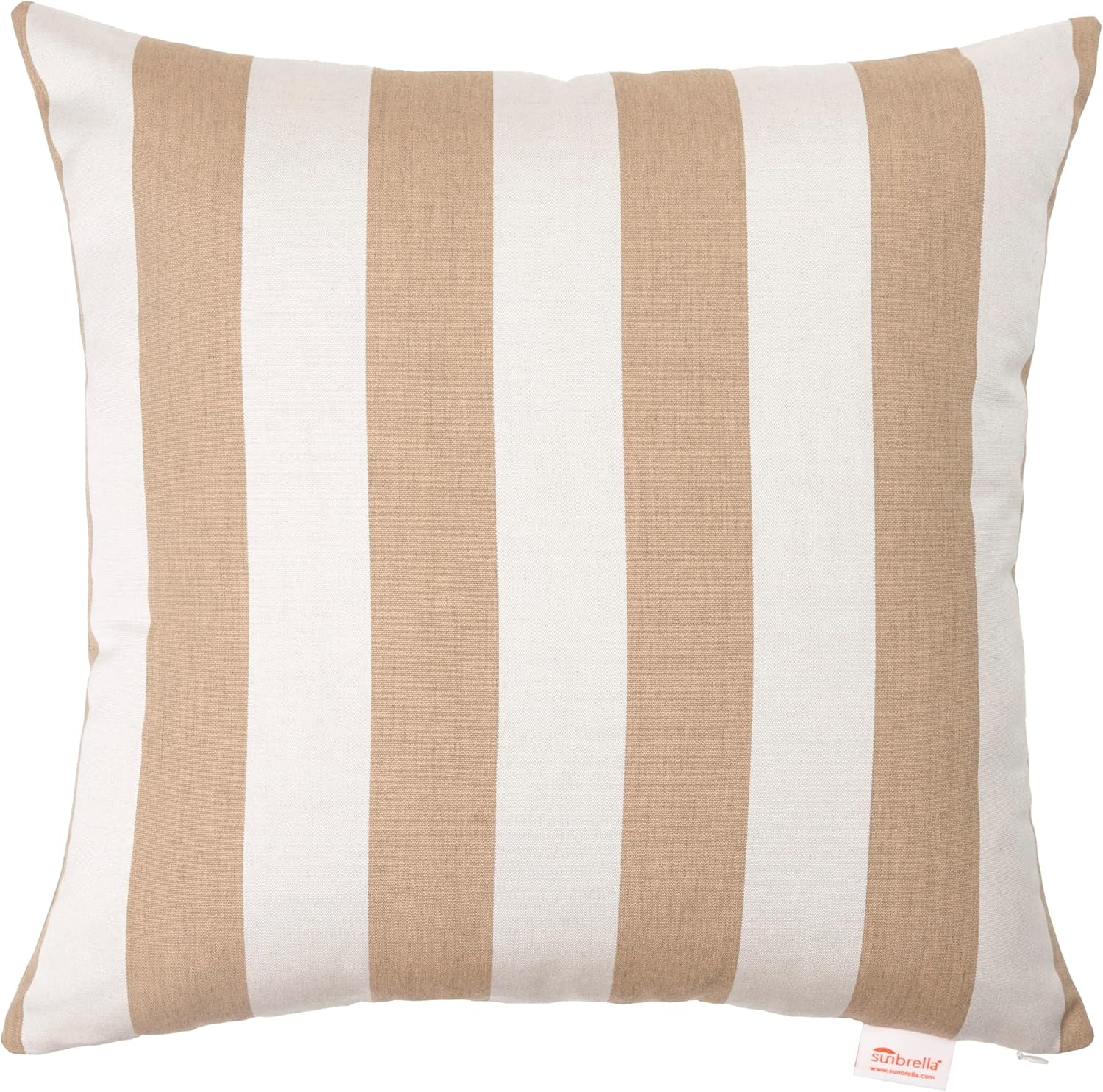 Sunbrella Maxim Heather Beige Stripe Pillow Set 20x20 Square Set of 2