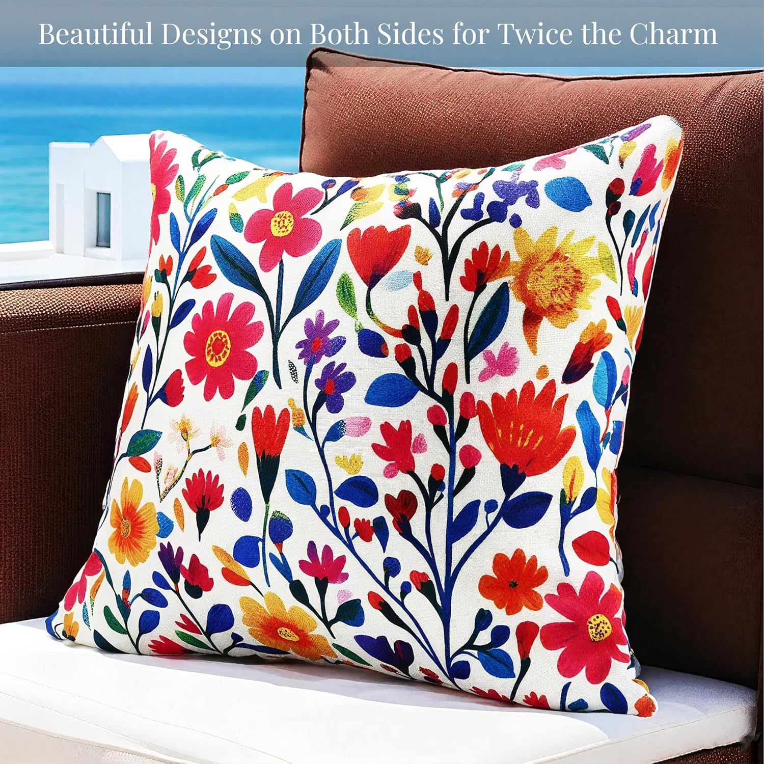 Floral Print Outdoor Pillow Covers Set of 2