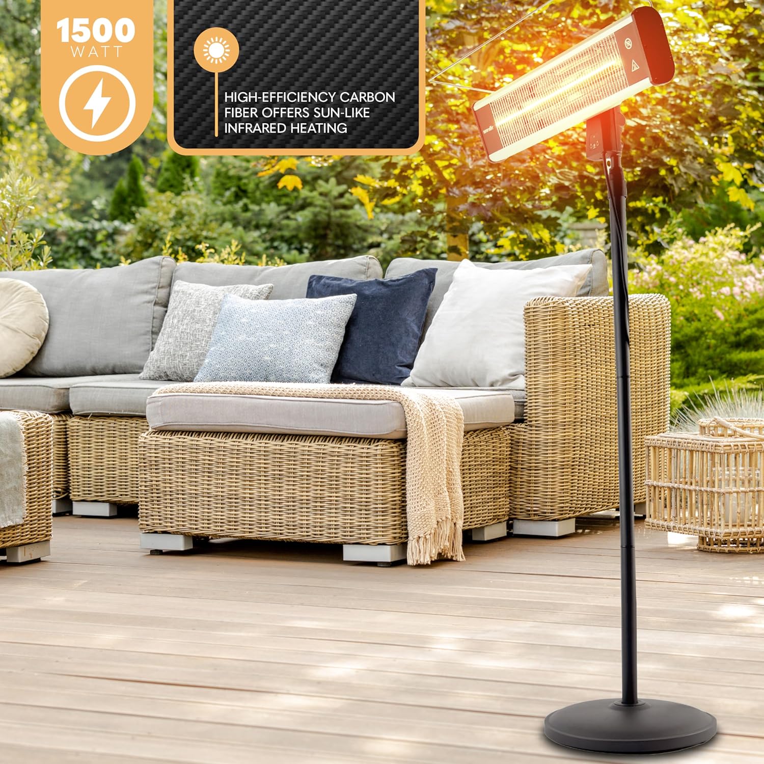 SereneLife Infrared Heater 1500W Portable with Remote