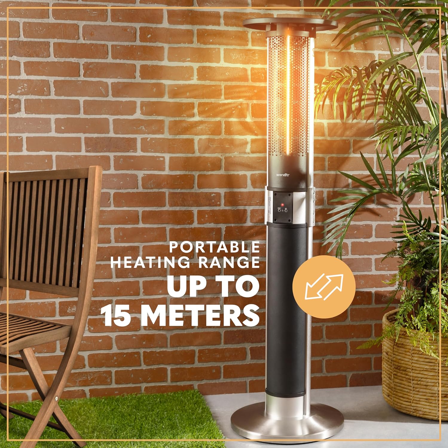 SereneLife Infrared Patio Heater 1500W Remote Control
