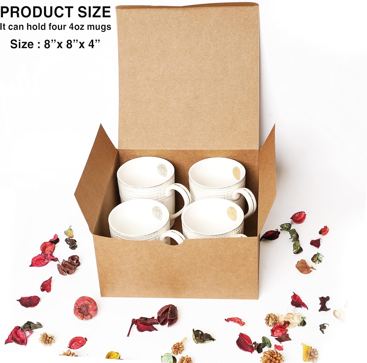 Mudrit Kraft Gift Boxes 10 Pack 8x8x4 Inches