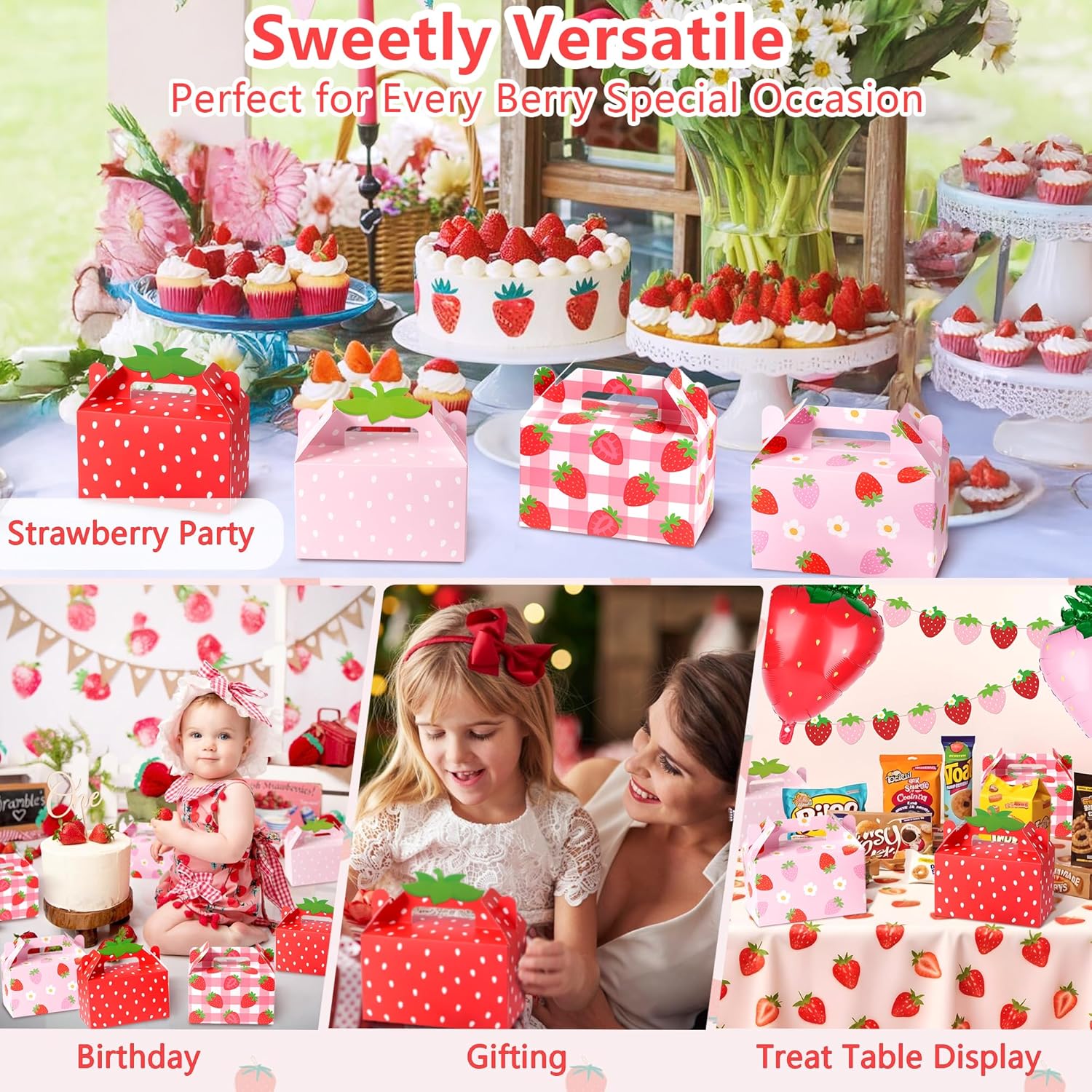 Kriyokiaa 16 Pcs Strawberry Party Favor Boxes