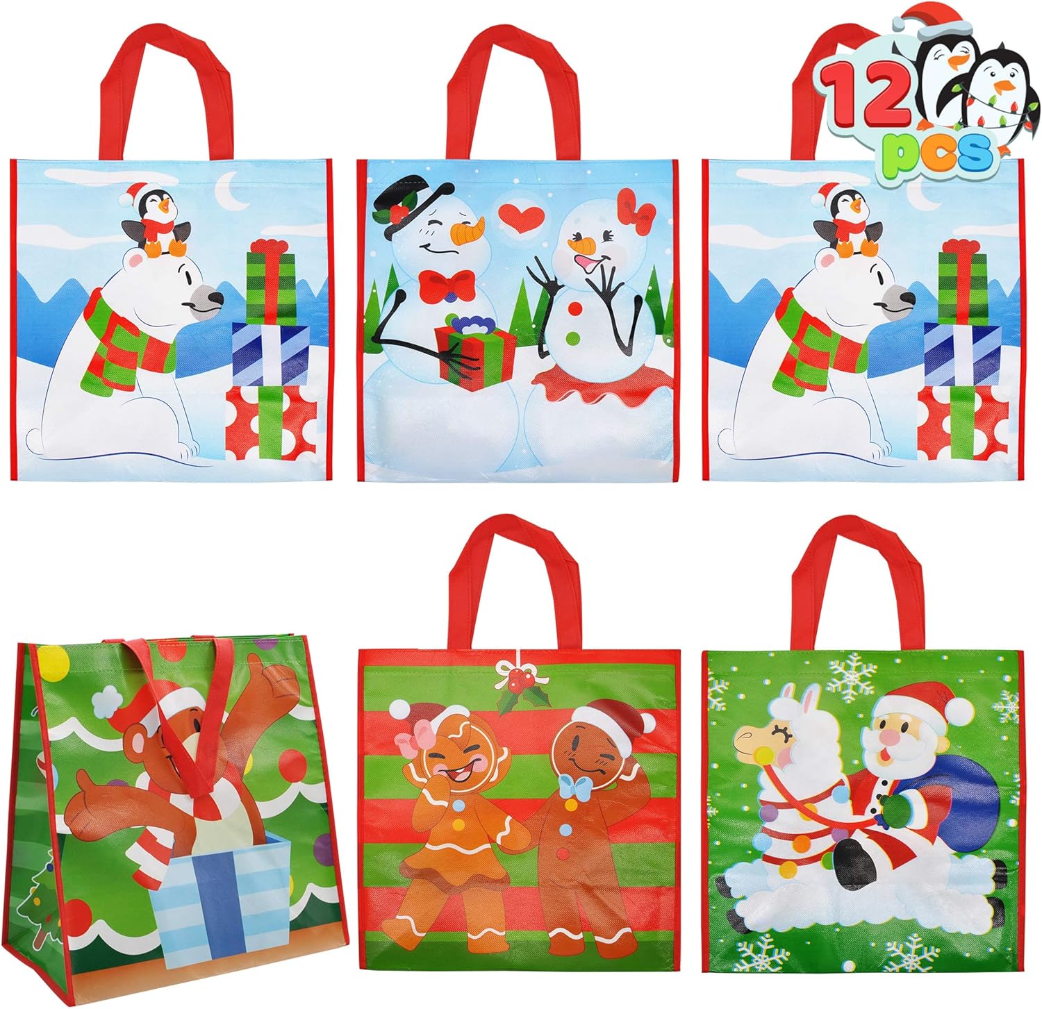 JOYIN 12 Extra-Large Christmas Gift Bags With Handles