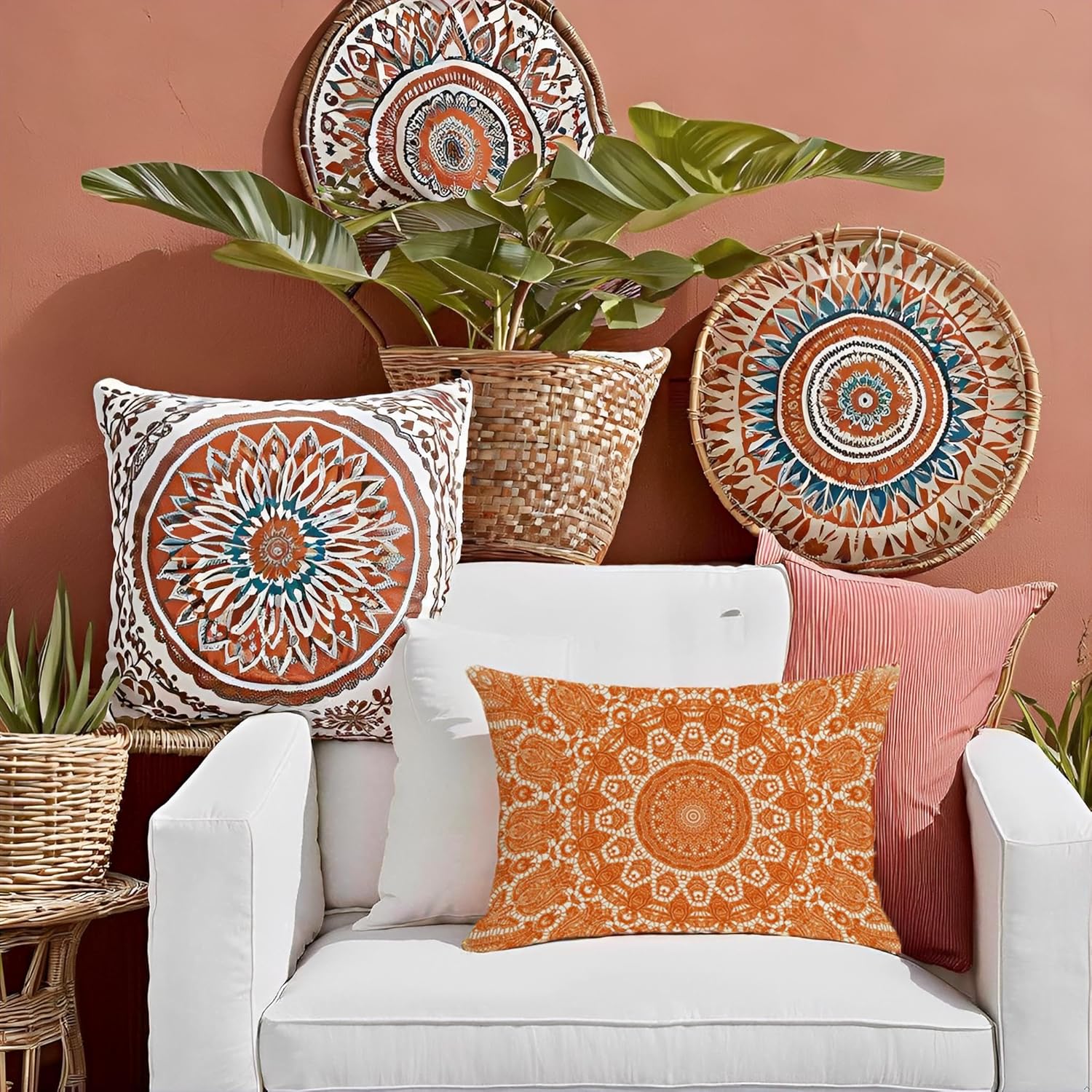 Jartinle Fall Orange Waterproof Pillow Covers 12x20