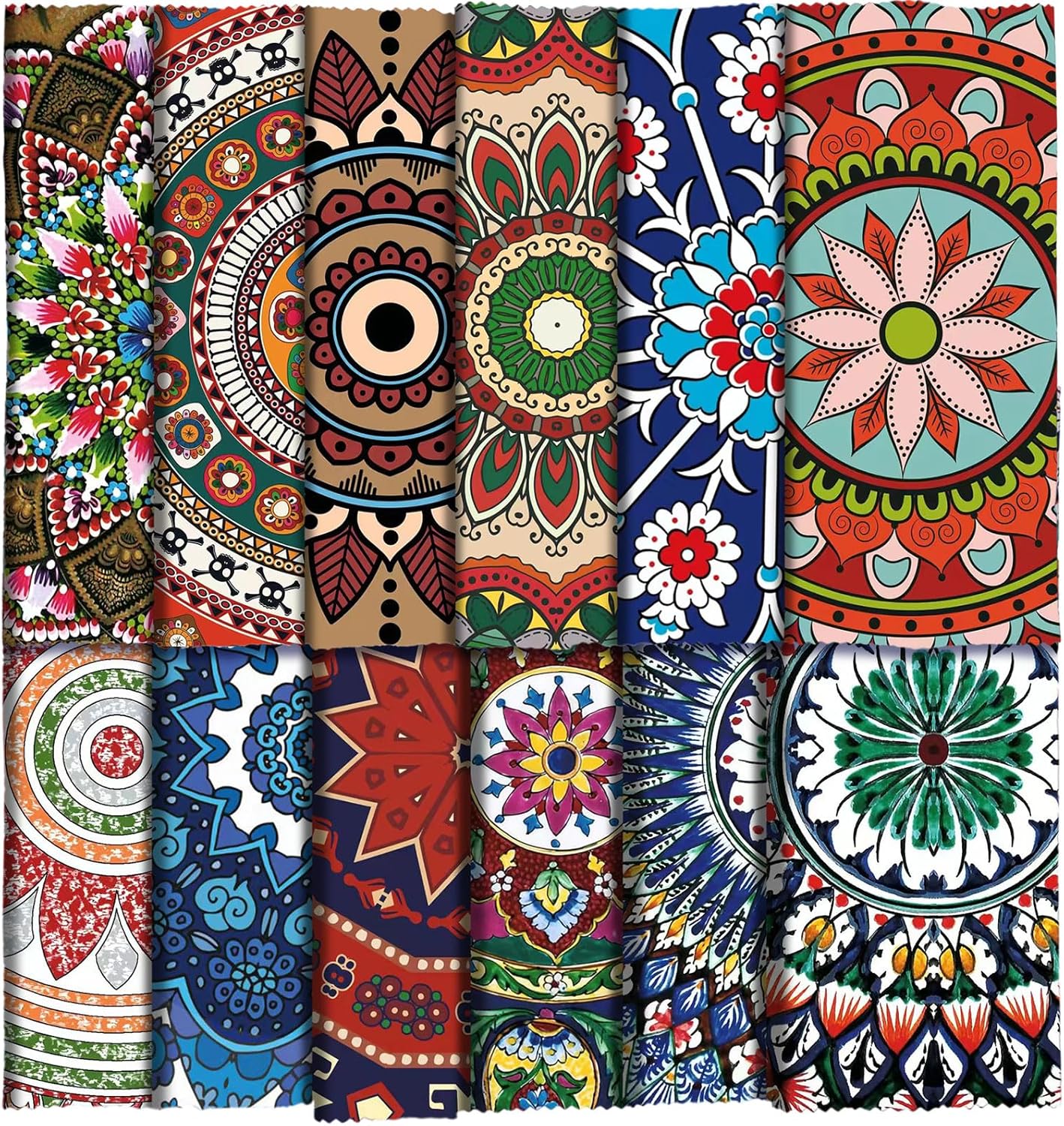 24 Pcs Mandala Microfiber Cleaning Cloths for Glasses