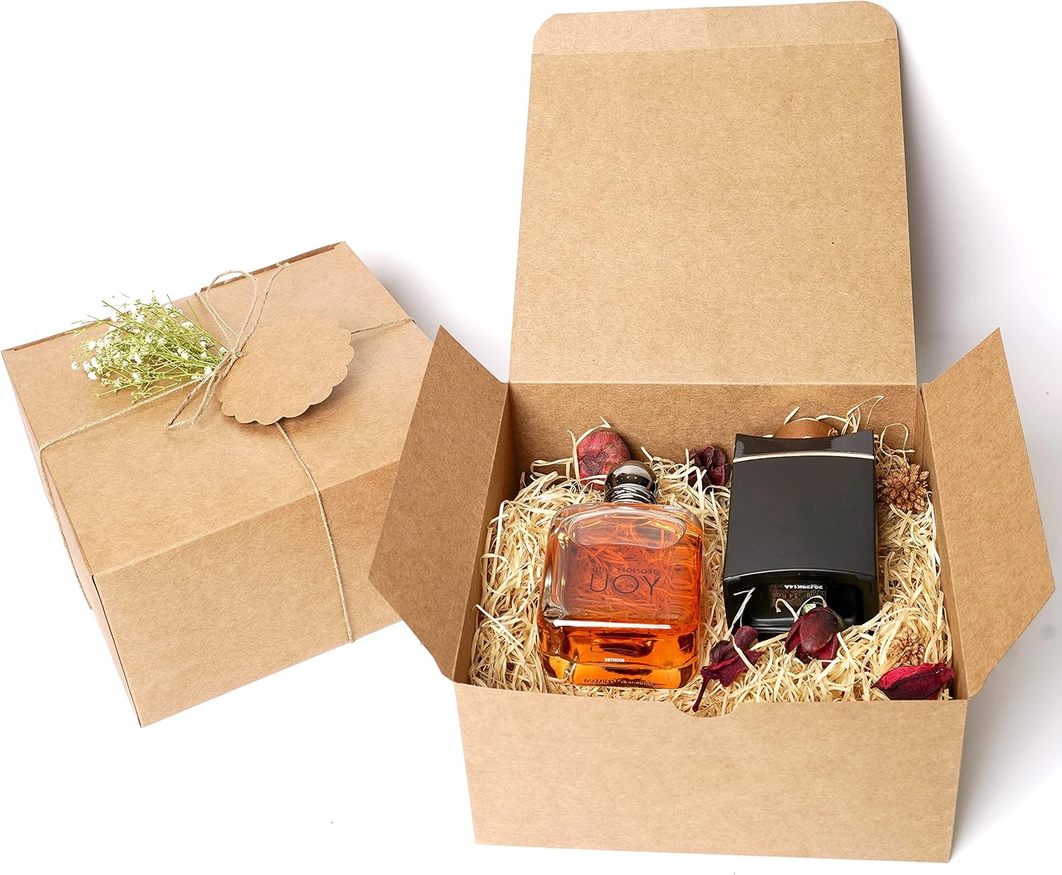 Mudrit Kraft Gift Boxes 10 Pack 8x8x4 Inches