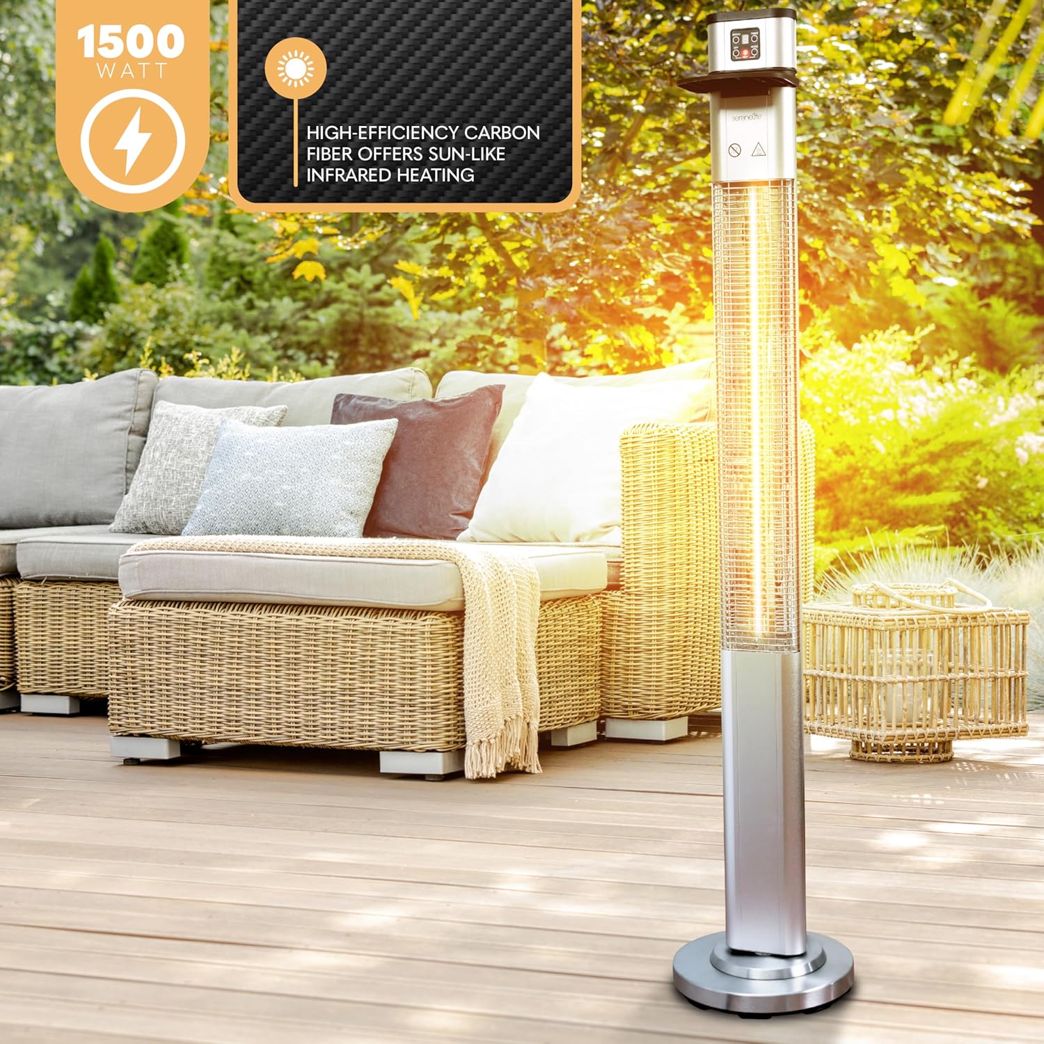 SereneLife Infrared Patio Heater with Remote Control